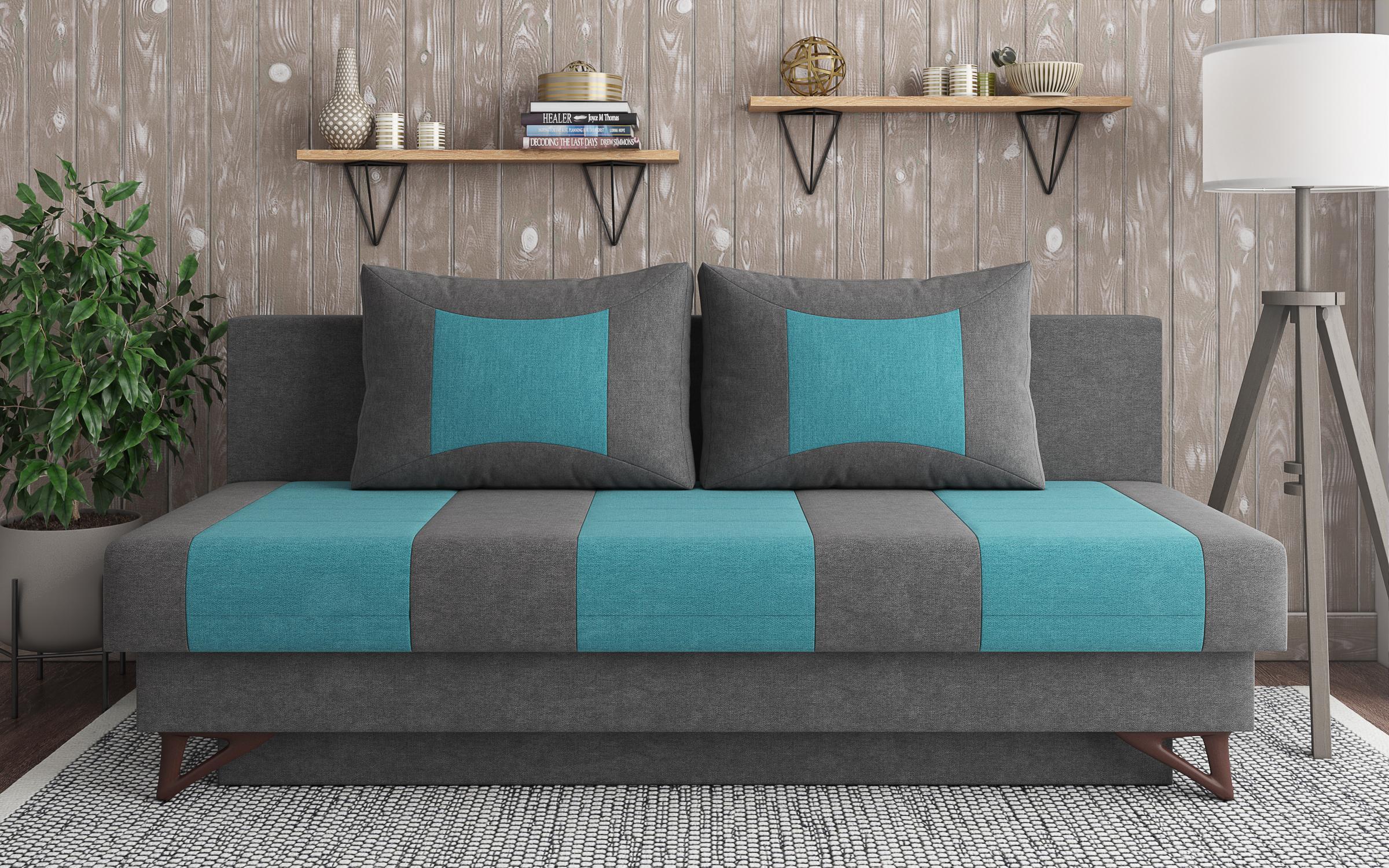 Canapea extensibila Puls, gri + turcoaz  1