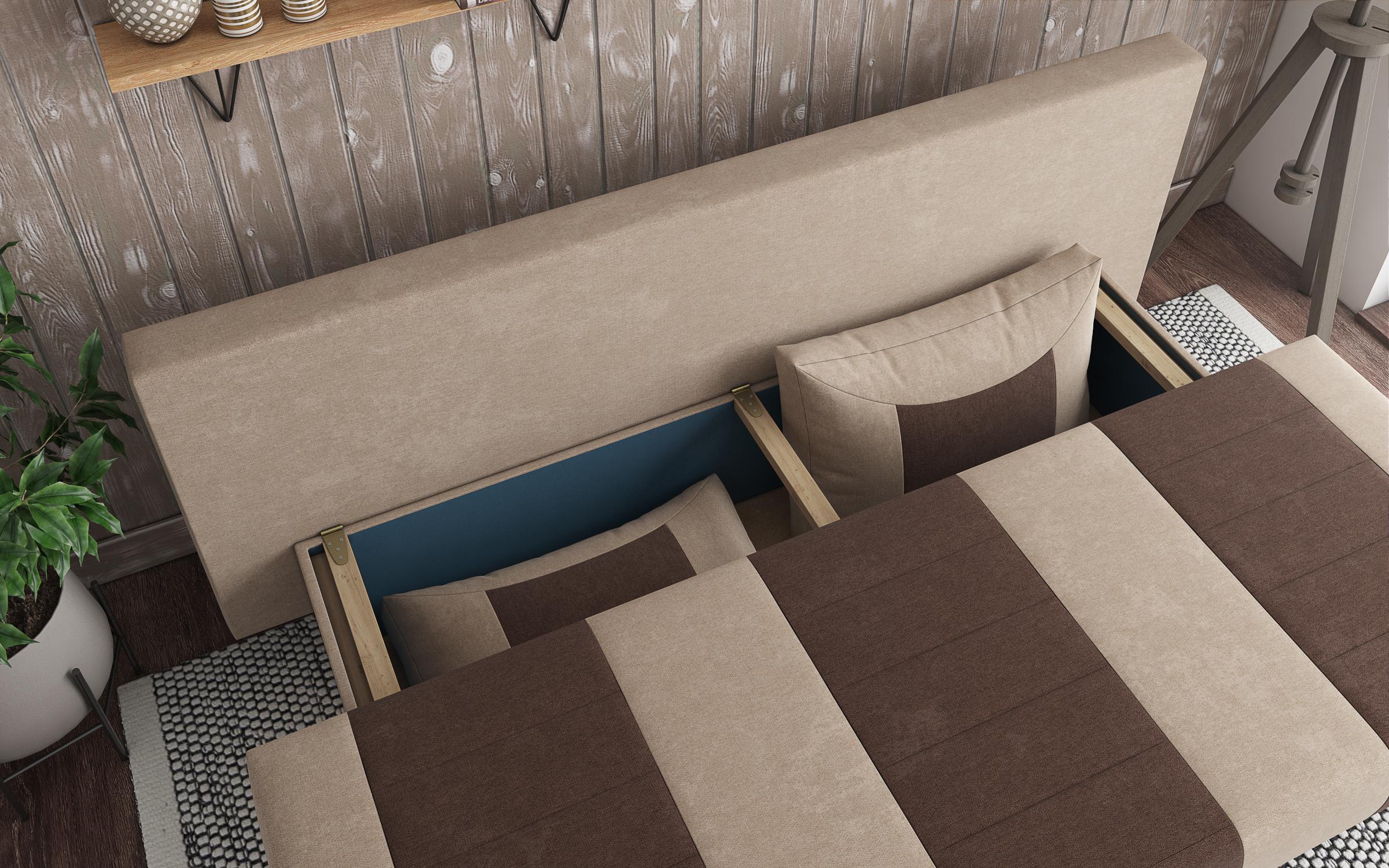 Canapea extensibila Puls, bej + maro  3