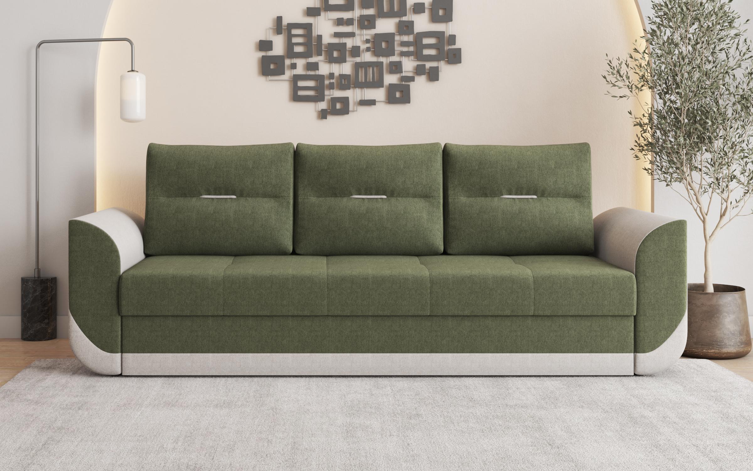 Canapea extensibila Sven, verde inchis + bej melange  1