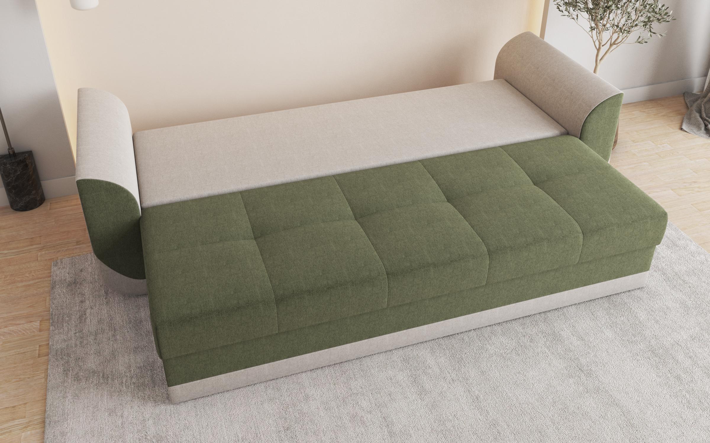 Canapea extensibila Sven, verde inchis + bej melange  4