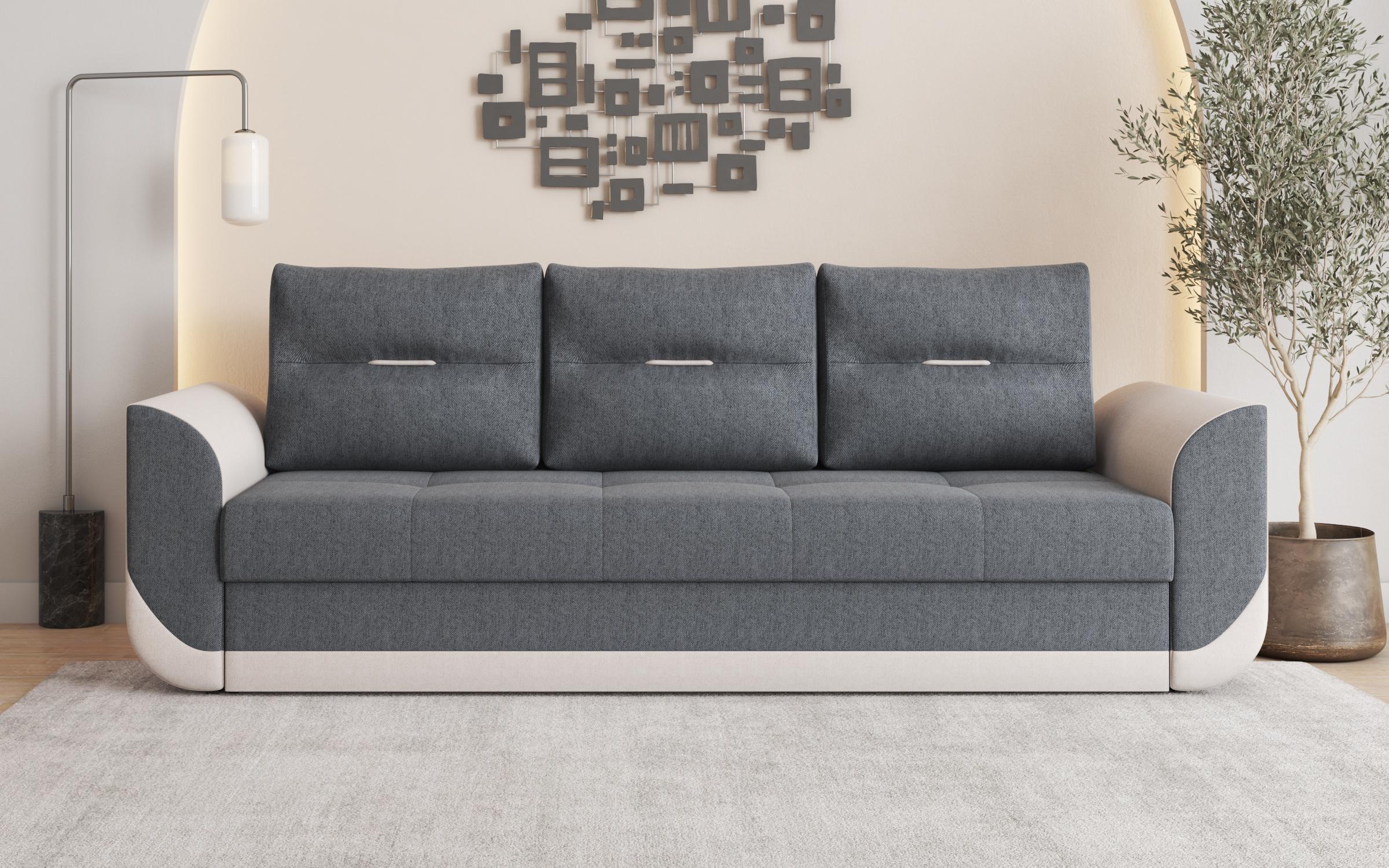 Canapea extensibila Sven, gri inchis + bej  1