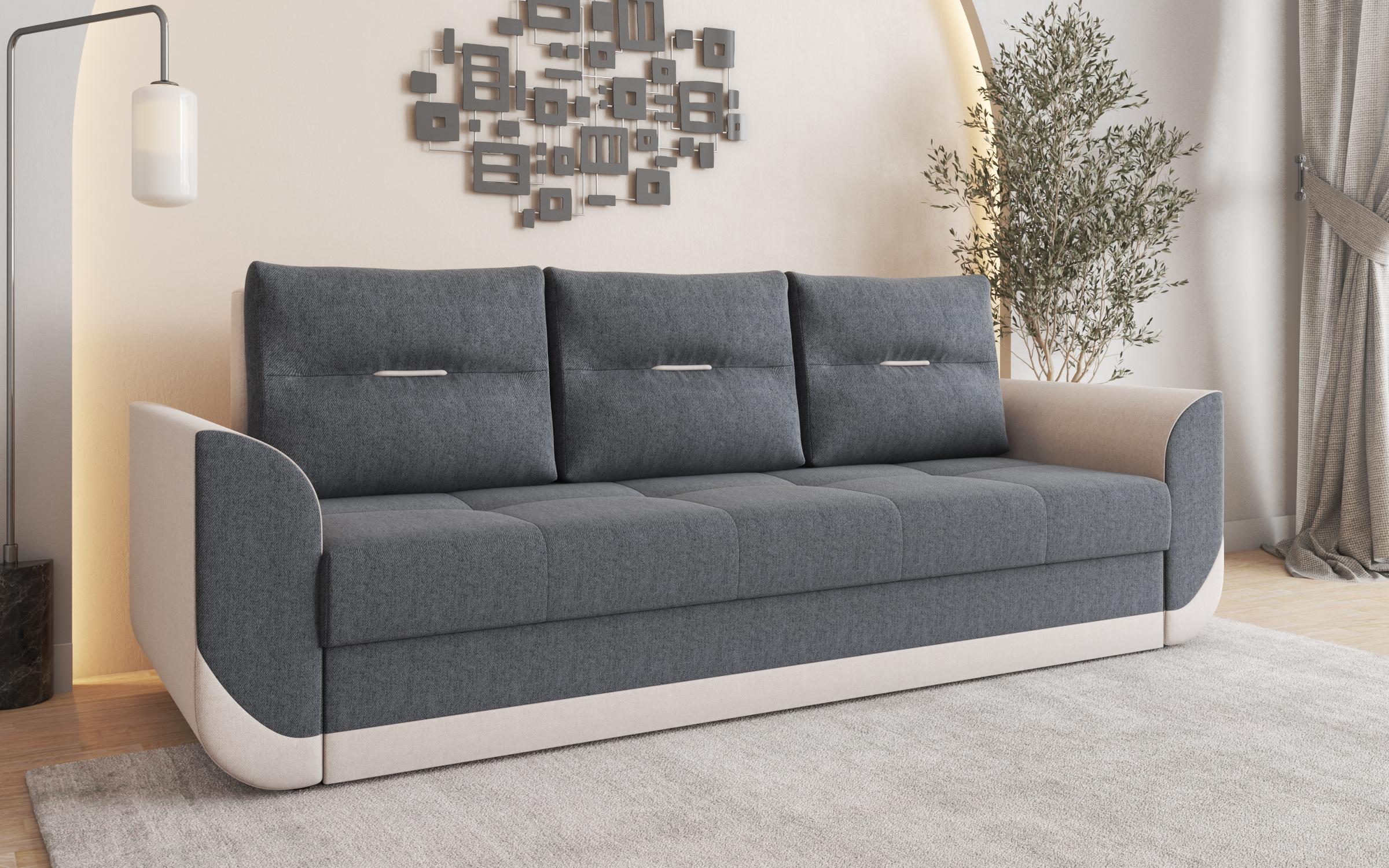 Canapea extensibila Sven, gri inchis + bej  3