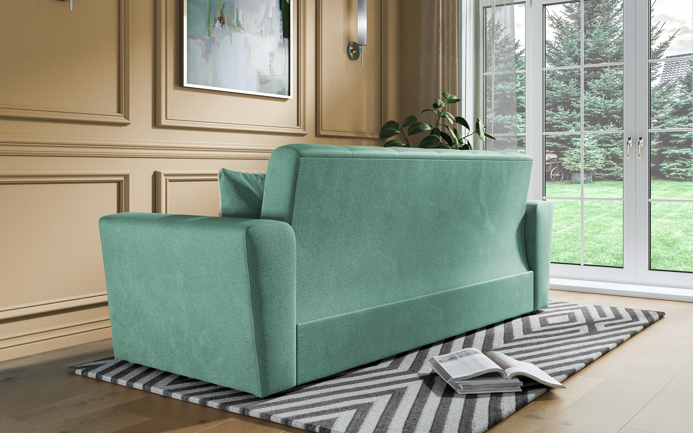 Canapea extensibila cu trei locuri Miravel, menta + maro deschis  4