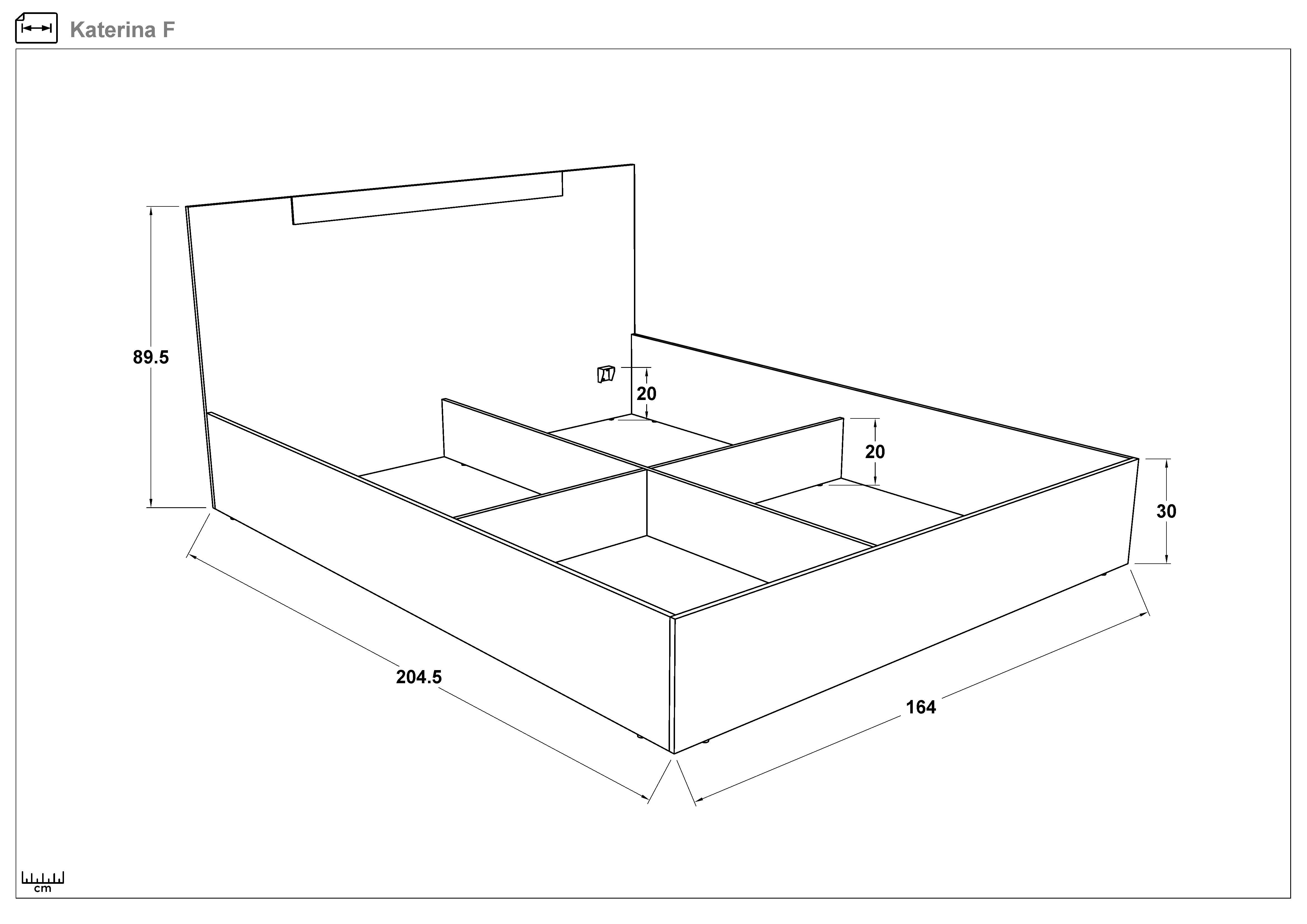 Двуспальная кровать под матрас 160/200 Катерина, венге  2