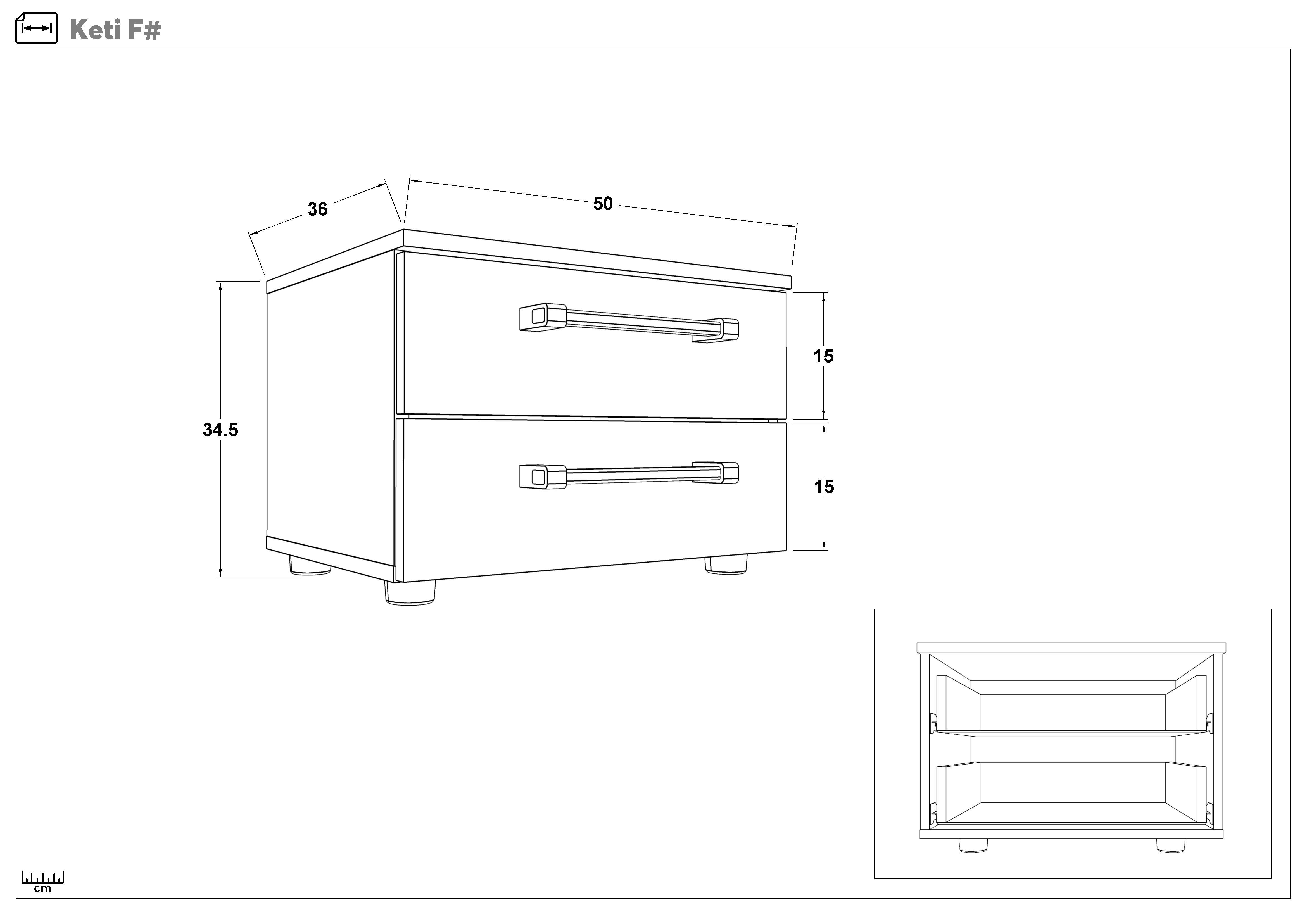 Set dormitor 160/200 Keti, Silk + stejar scandinav inchis  3
