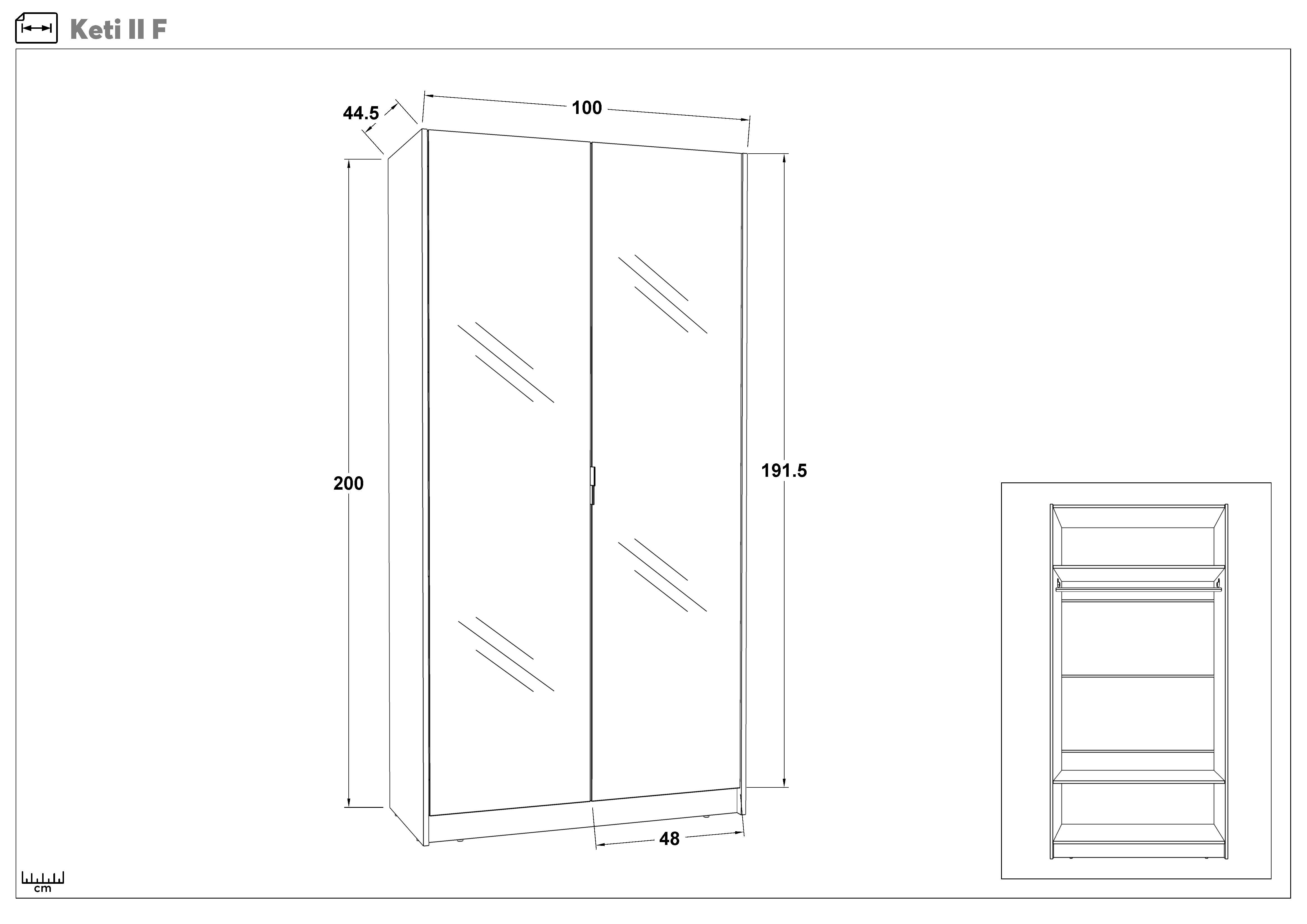 Set dormitor 160/200 Keti, Silk + stejar scandinav inchis  5