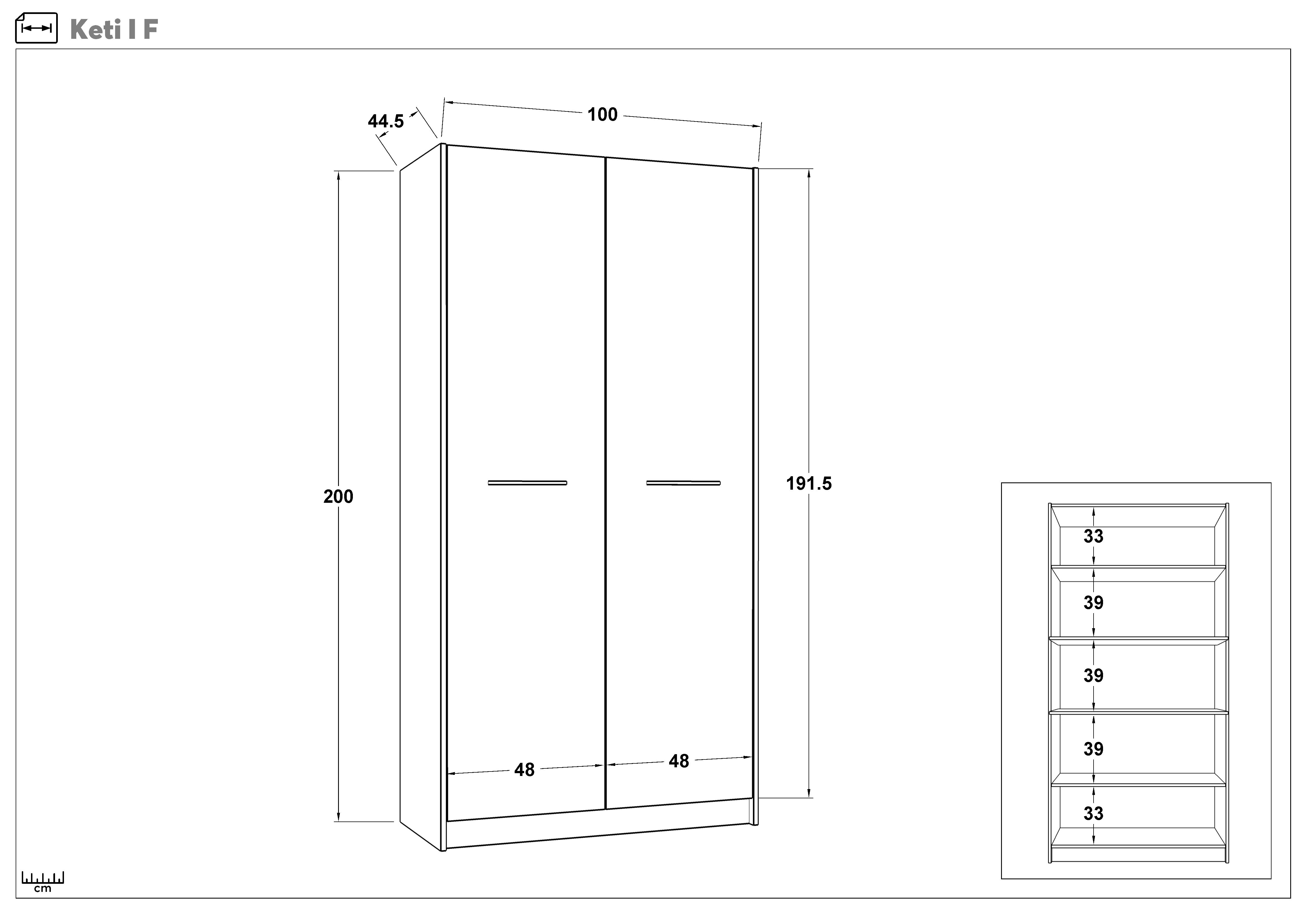 Dulap Keti 1, Silk + stejar scandinav inchis  2