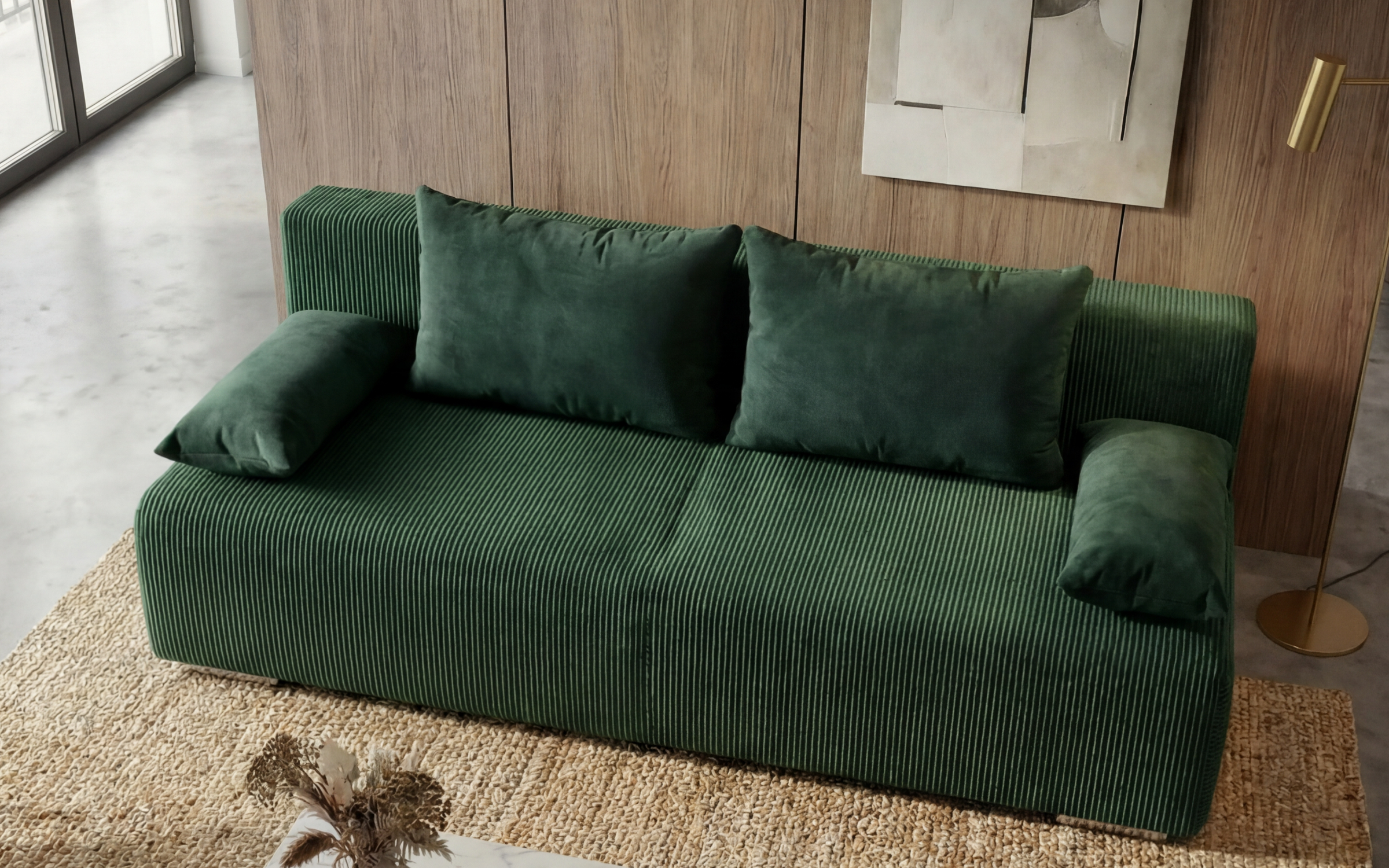 Canapea extensibila Keira Extra, verde + turcoaz  3