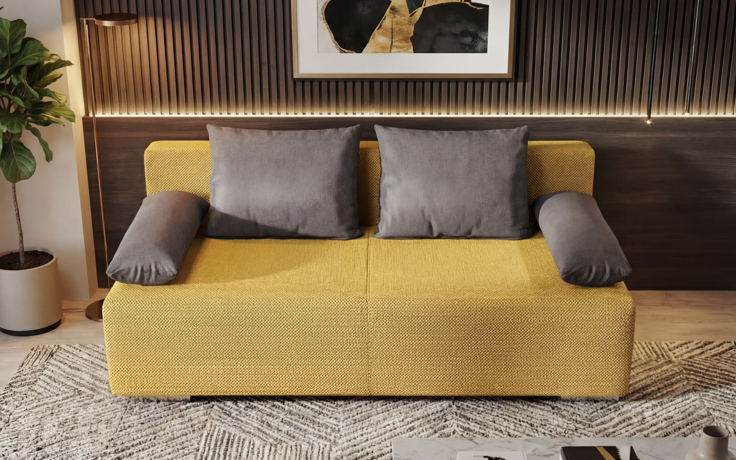 Canapea extensibila Keira Extra, galben + gri  5