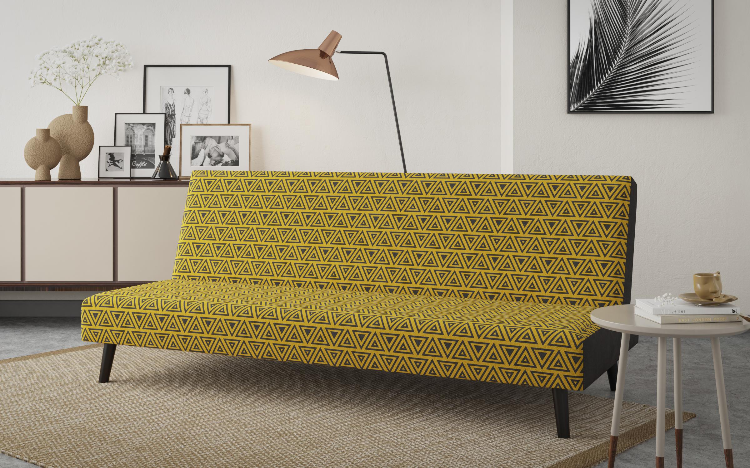 Canapea extensibila click-clack Bondi, print + gri inchis  2