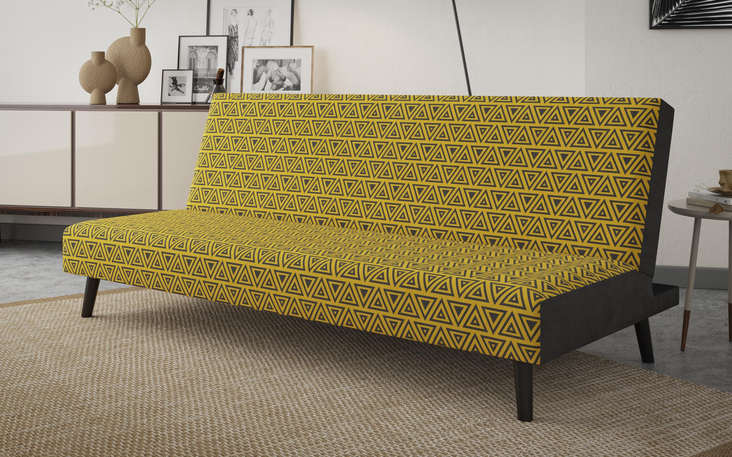 Canapea extensibila click-clack Bondi, print + gri inchis  3