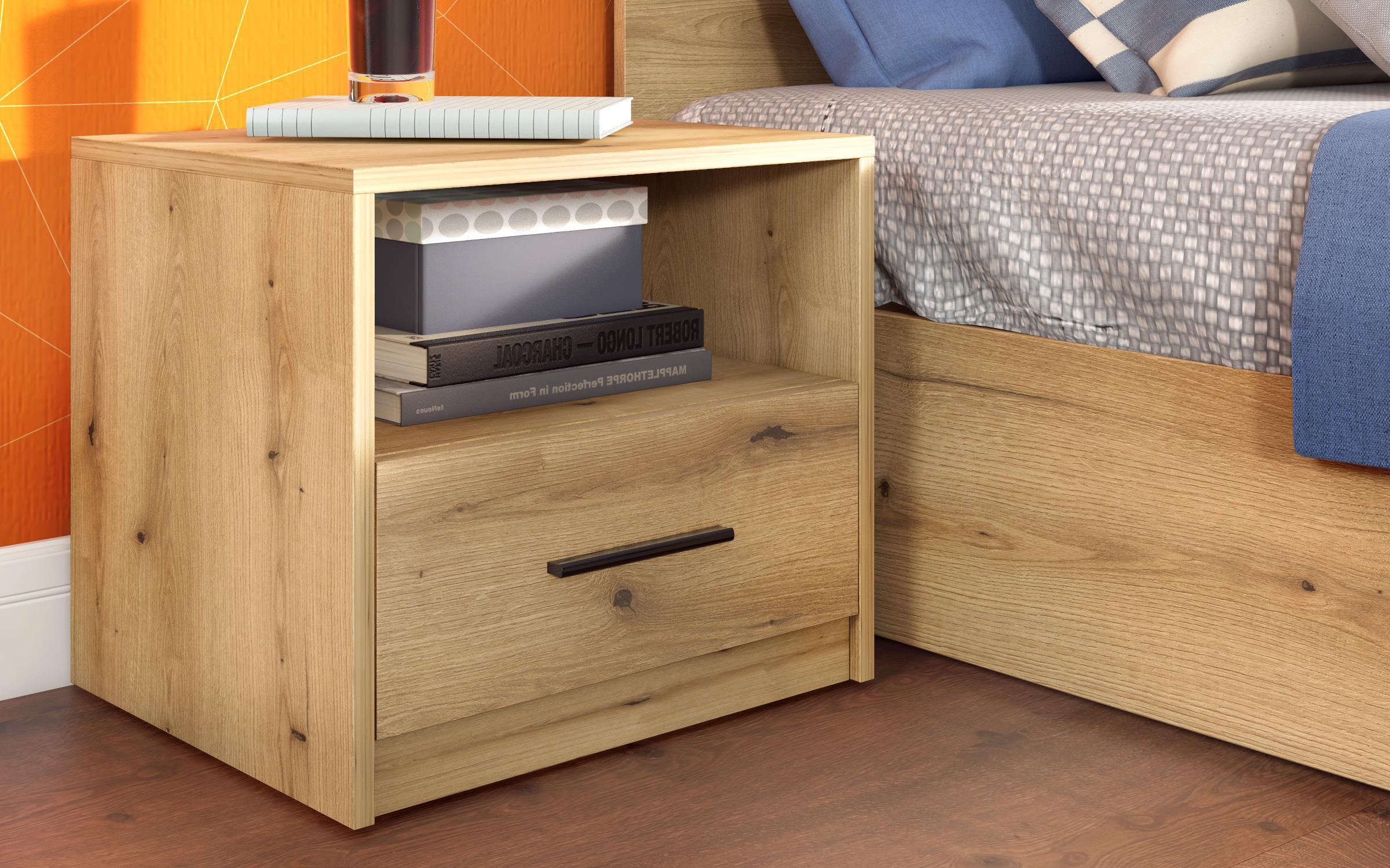 Set dormitor 90/200 Lara, stejar evoc + menta  6