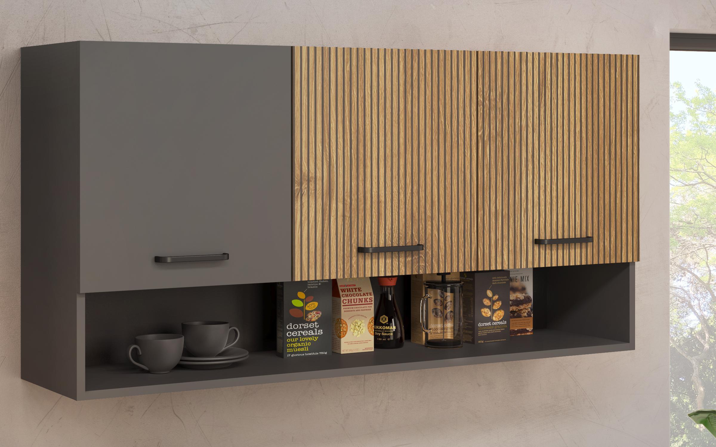 Bucatarie cu blat termic inclus Lora 5 mini, antracit mat + cadiz  4