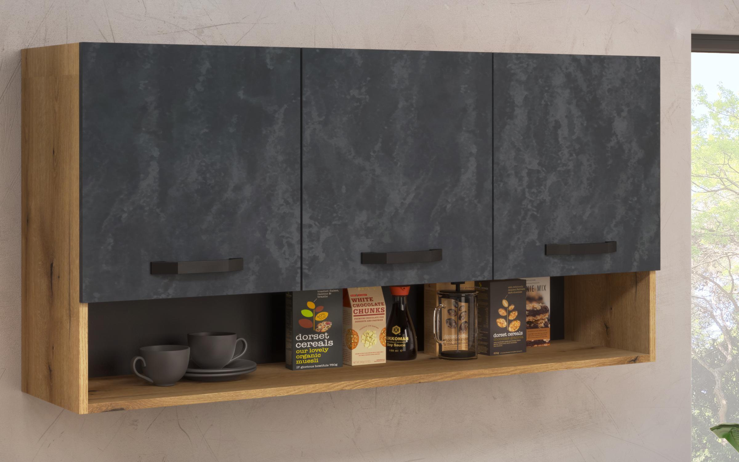 Bucatarie cu blat termic inclus Lora 5 mini, Magma + stejar evoc  3