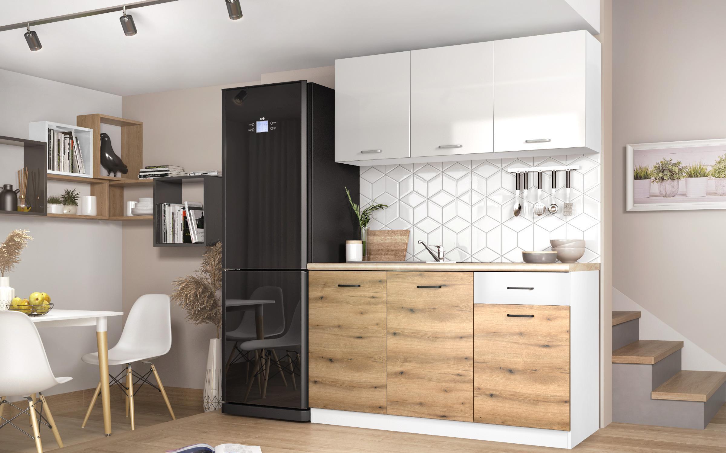 Apartament Evora S, gri inchis + maro + alb mat + stejar evoc + alb lucios + galben + stejar evoc + verde + Silk  9