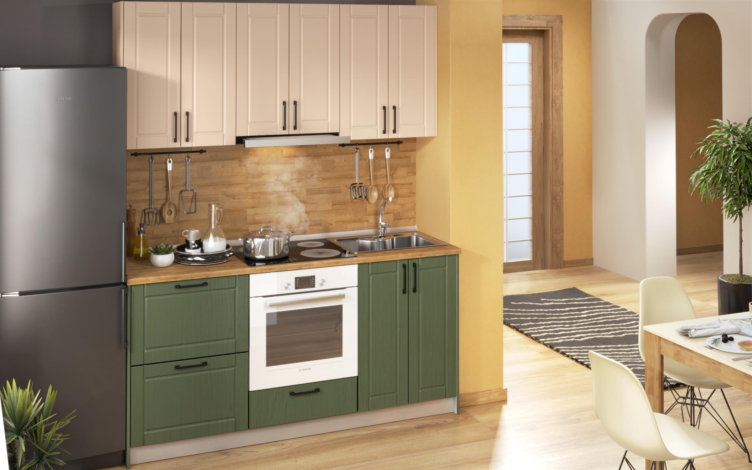 Bucatarie Sanya, crem + aspen verde  5