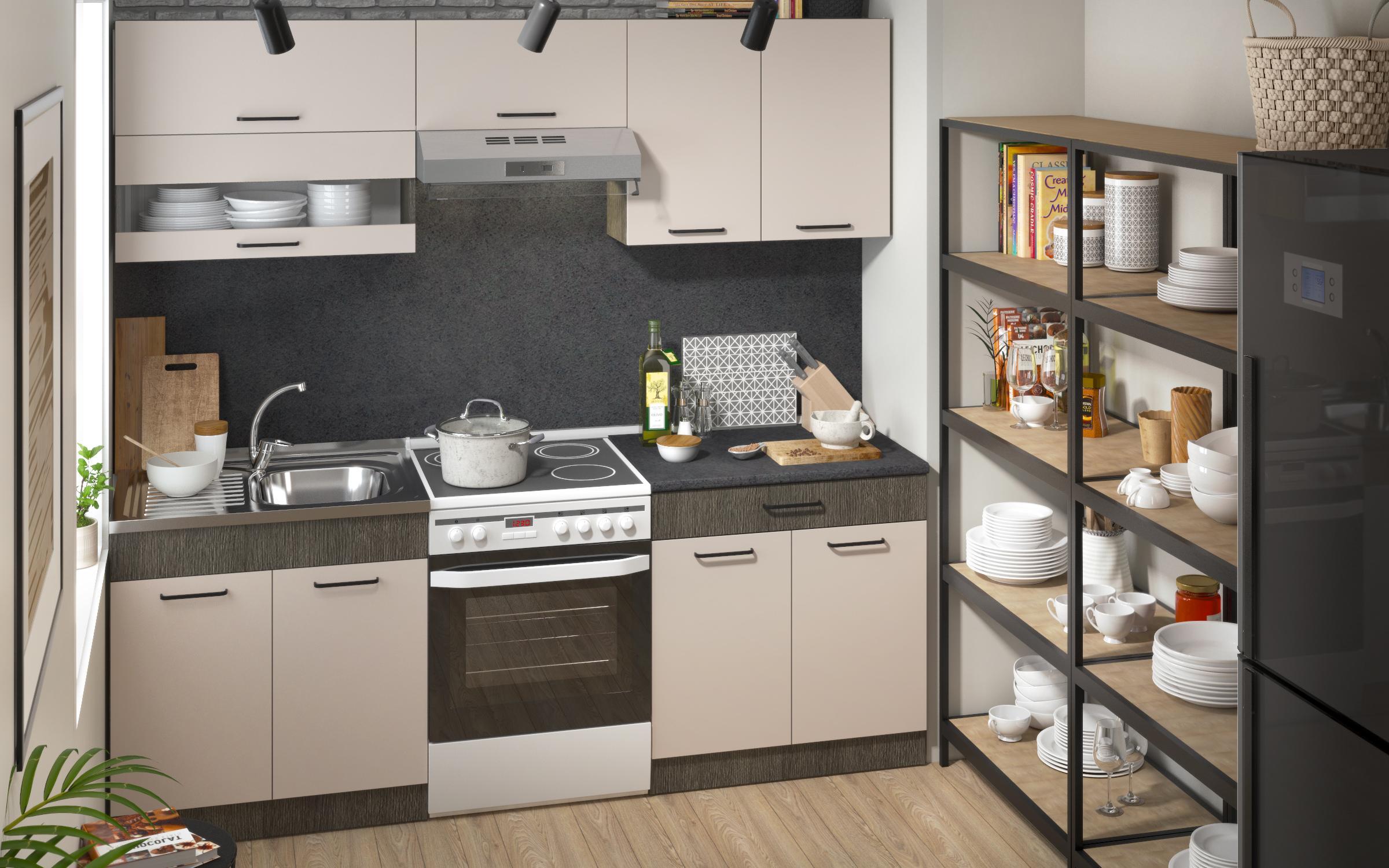 Bucatarie cu blat termic inclus Victoria S, casmir + antracit mat  3