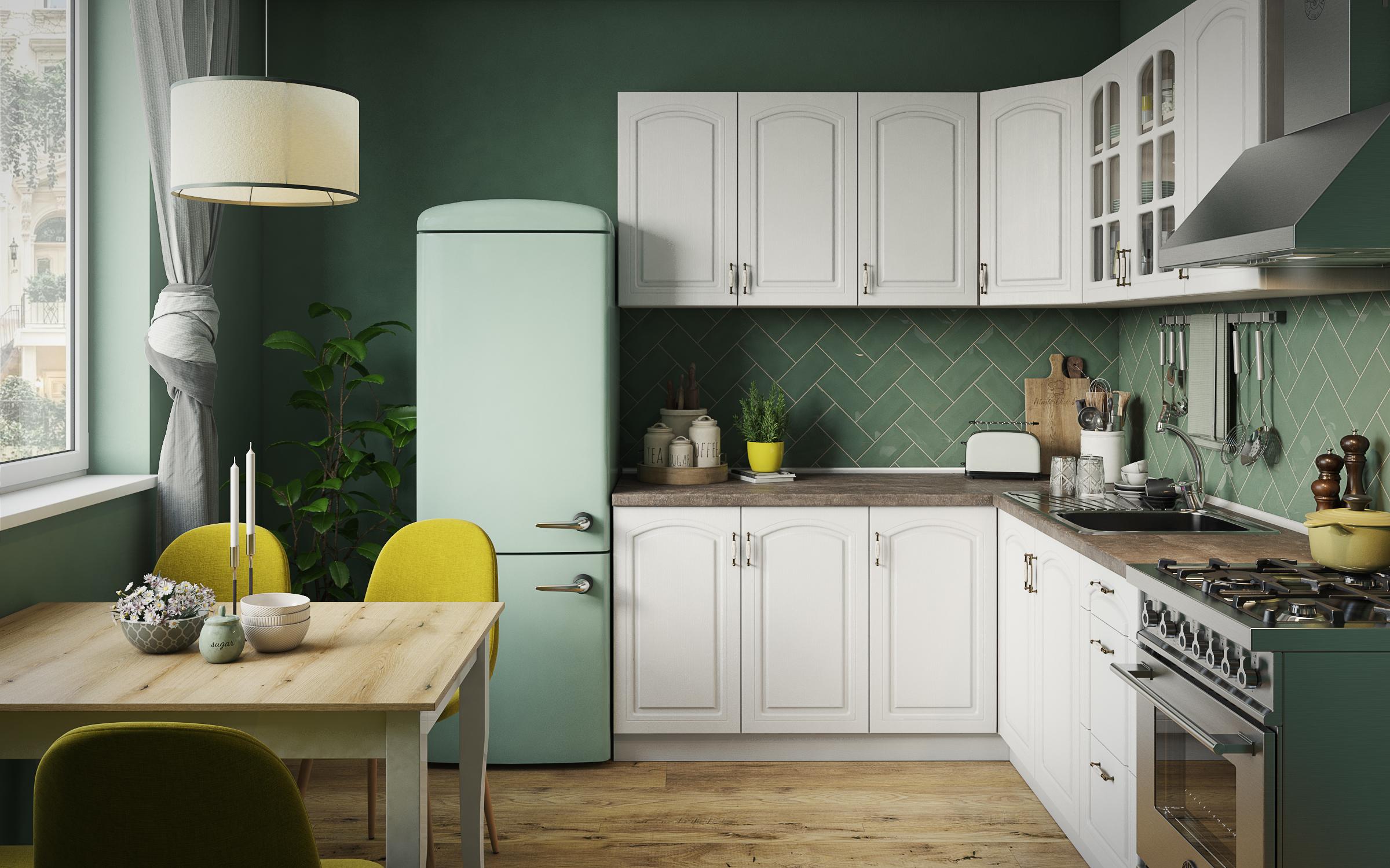 Bucatarie de colt Mirela CM K, textura alba  2