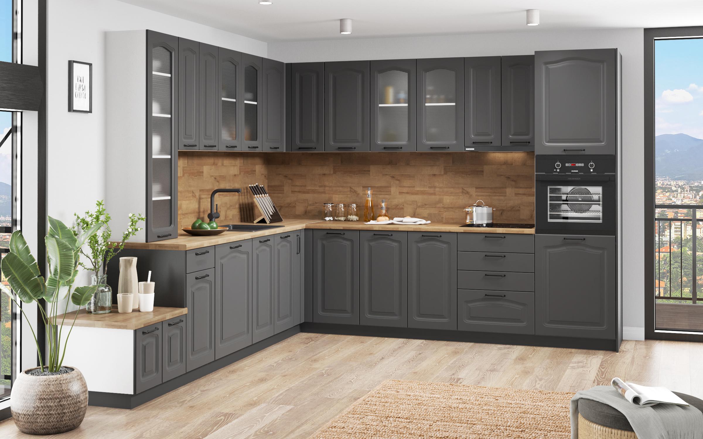 Dulap de bucatarie pentru cuptor mic Matis 19, grafit  3