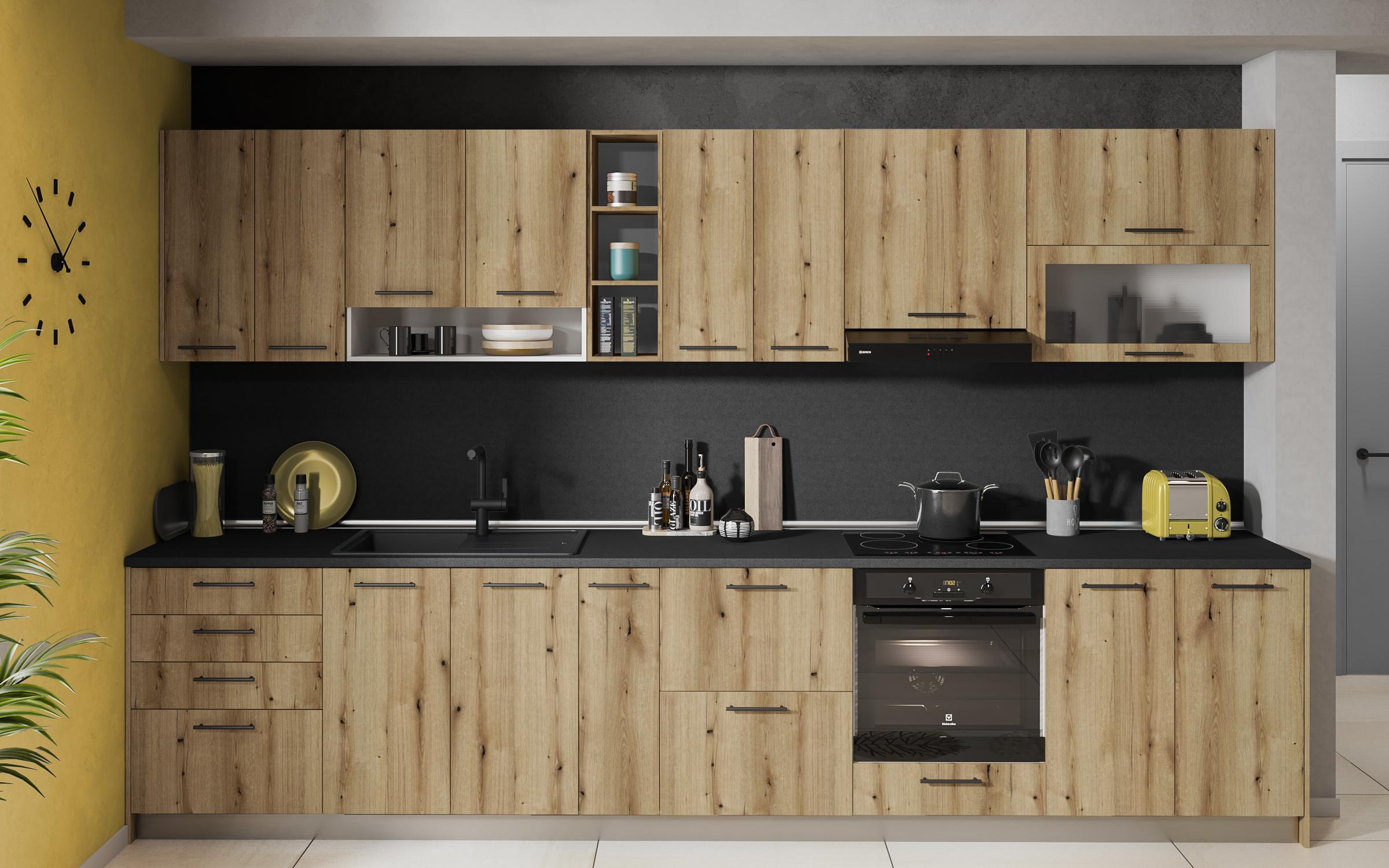 Dulap de bucatarie Dakota 02, stejar evoc  3