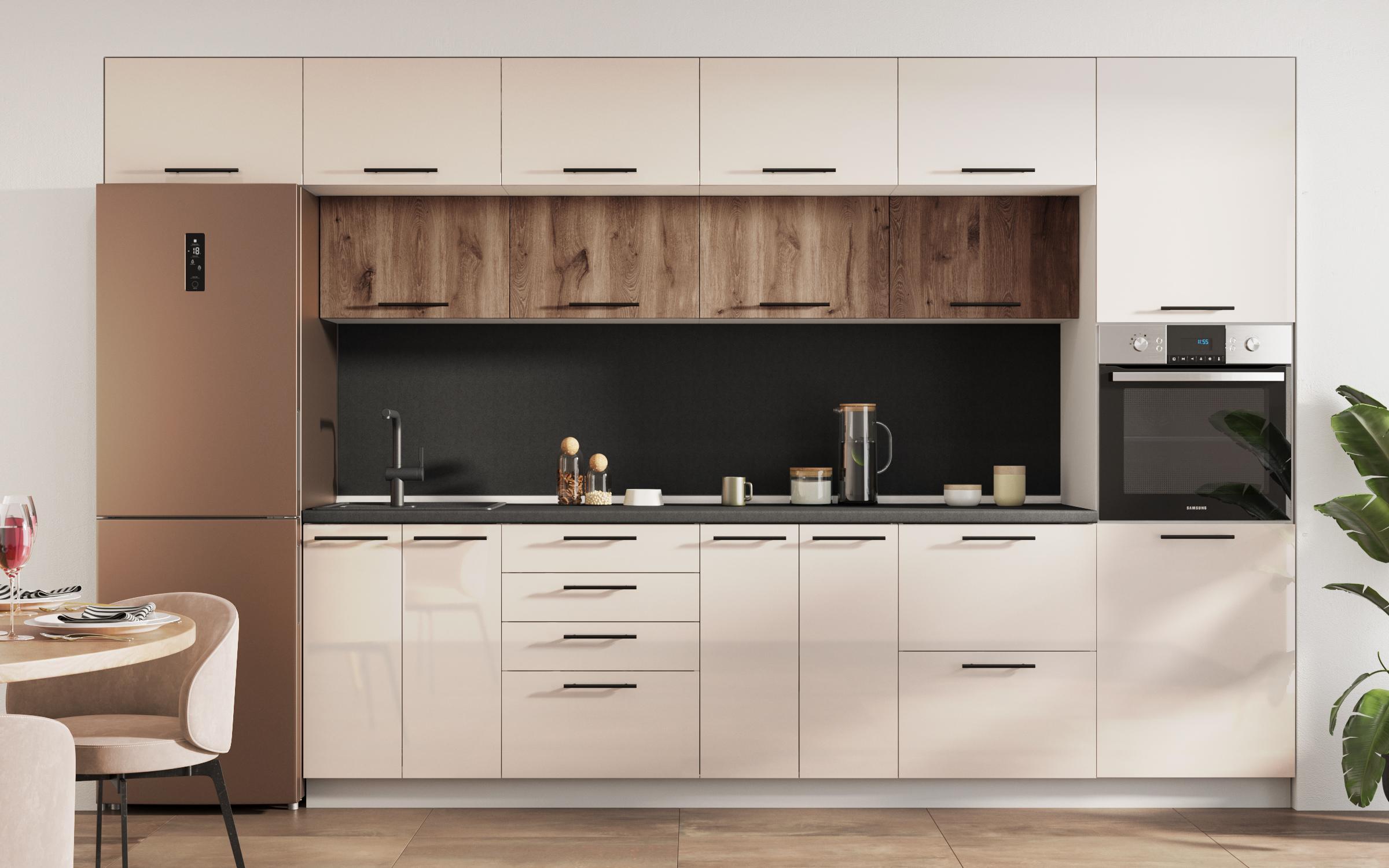 Dulap de bucatarie Dakota 13, bej metalic  3