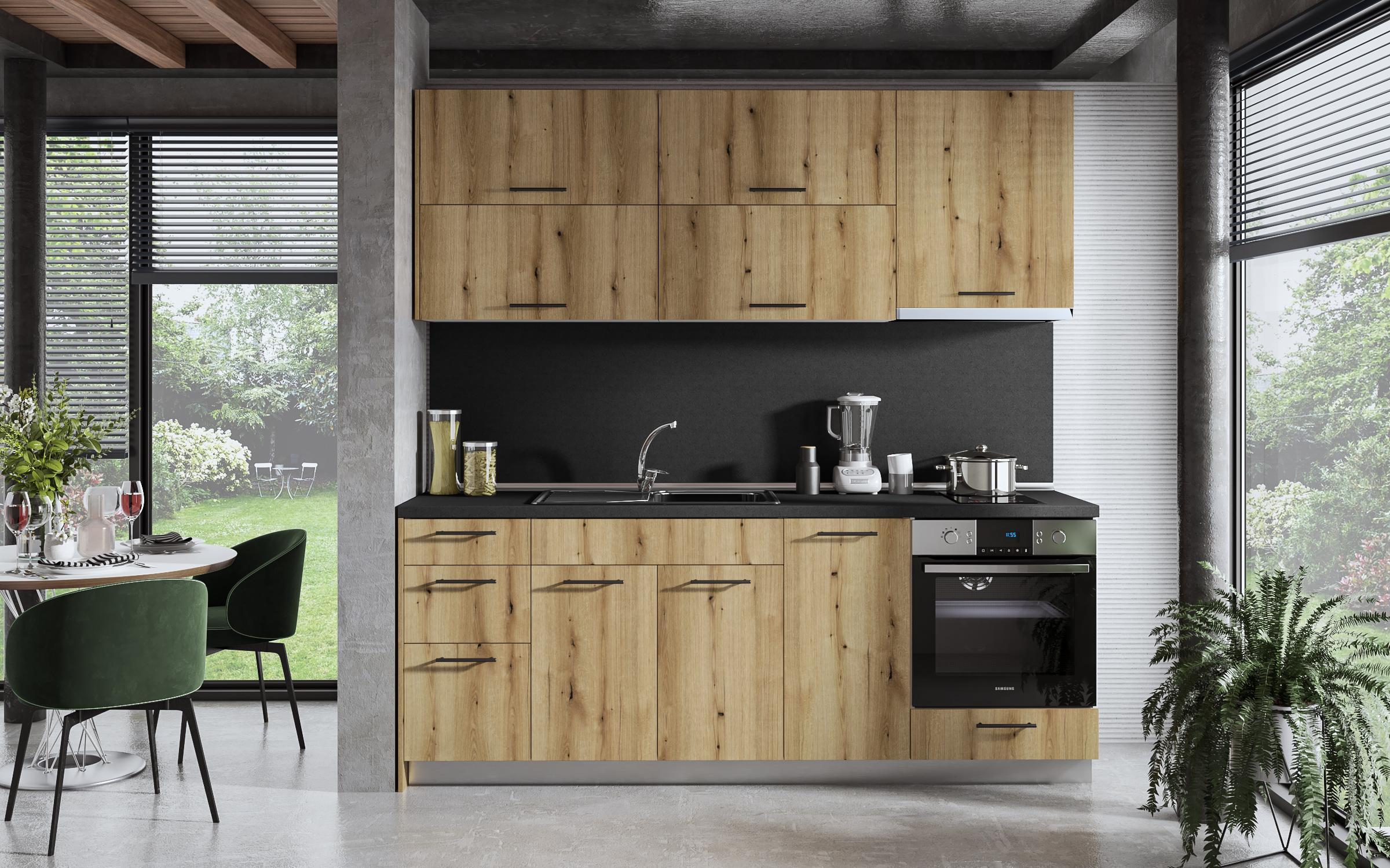 Dulap de bucatarie Dakota 02, stejar evoc  4