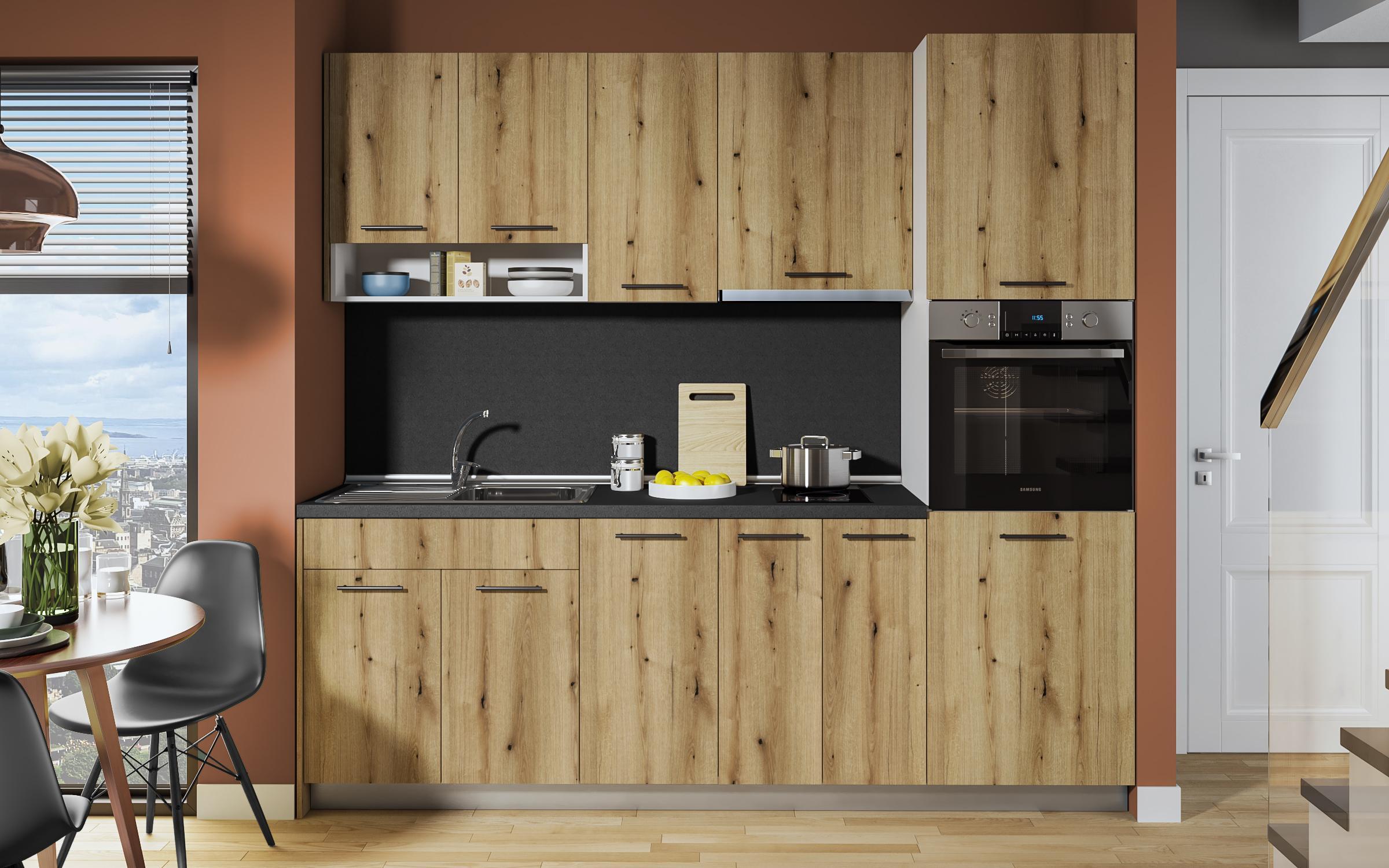 Dulap de bucatarie Dakota 32, stejar evoc  3