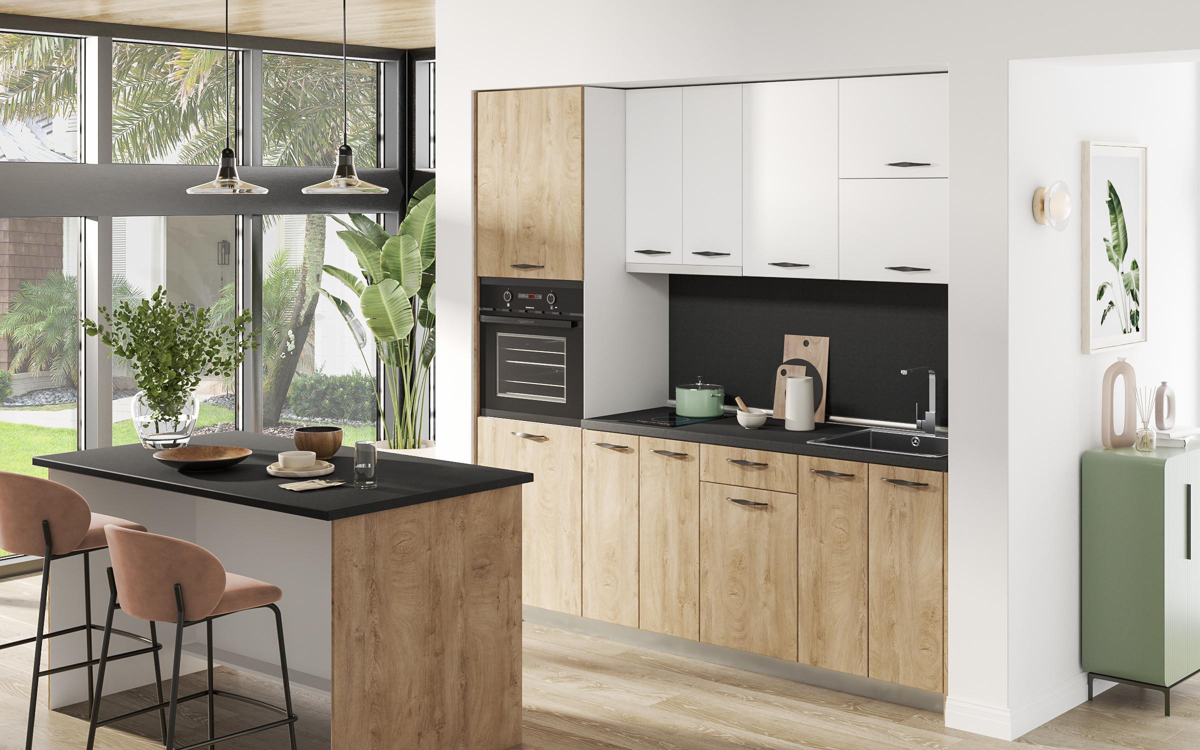 Dulap de bucatarie pentru sticle Simon 29, stejar clasic  3