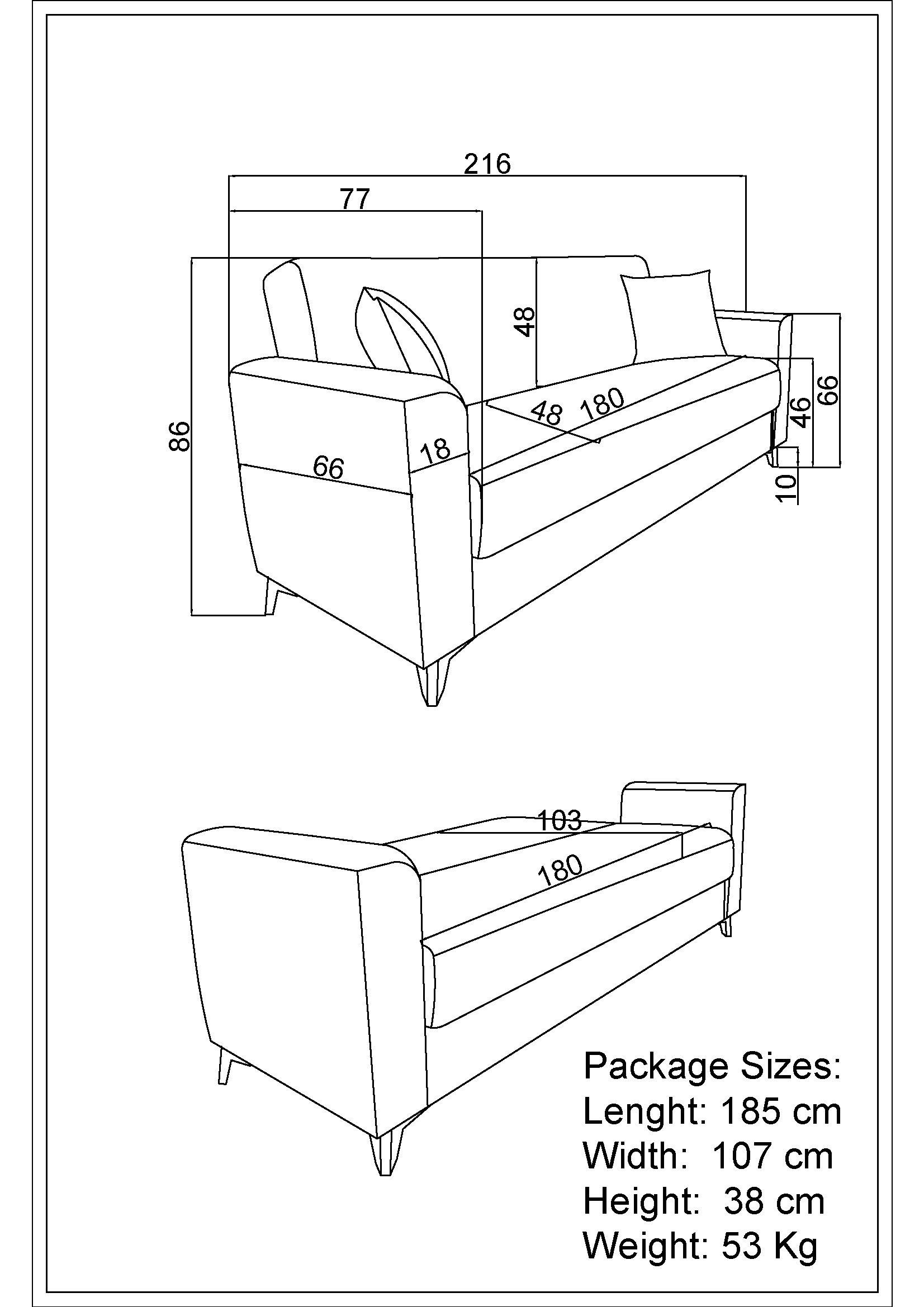 Canapea extensibila click- clack Minos, maro  2