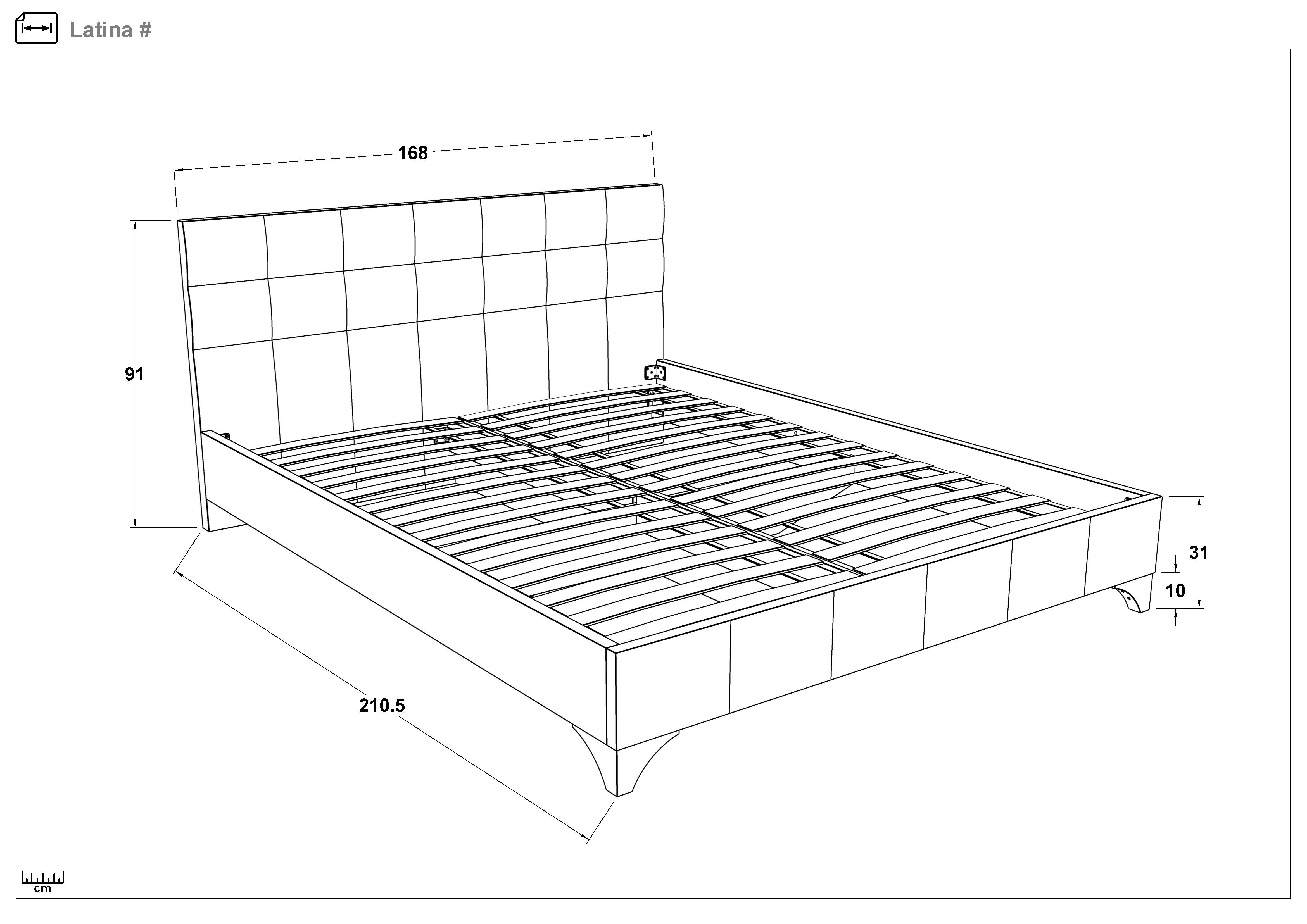 Pat dublu tapitat 160/200 Latina, gri-maroniu  2