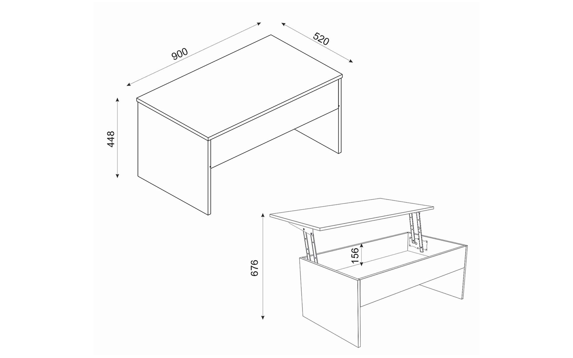 Masuta de cafea Ilira, alb  2