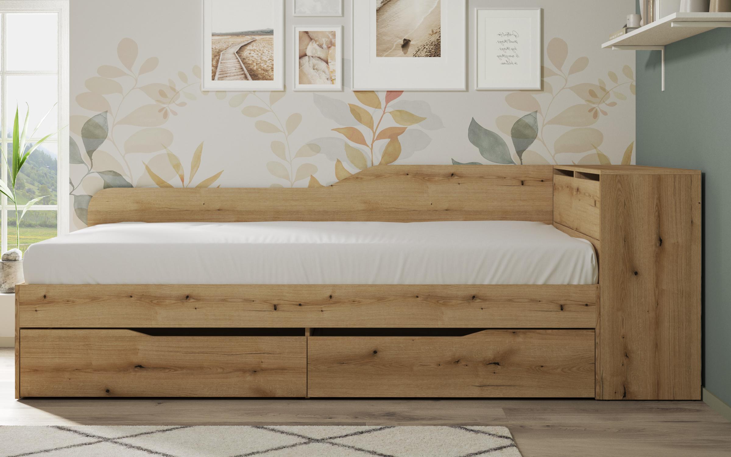 Pat 90/200 + lada + sertare Ester II, stejar evoc  3