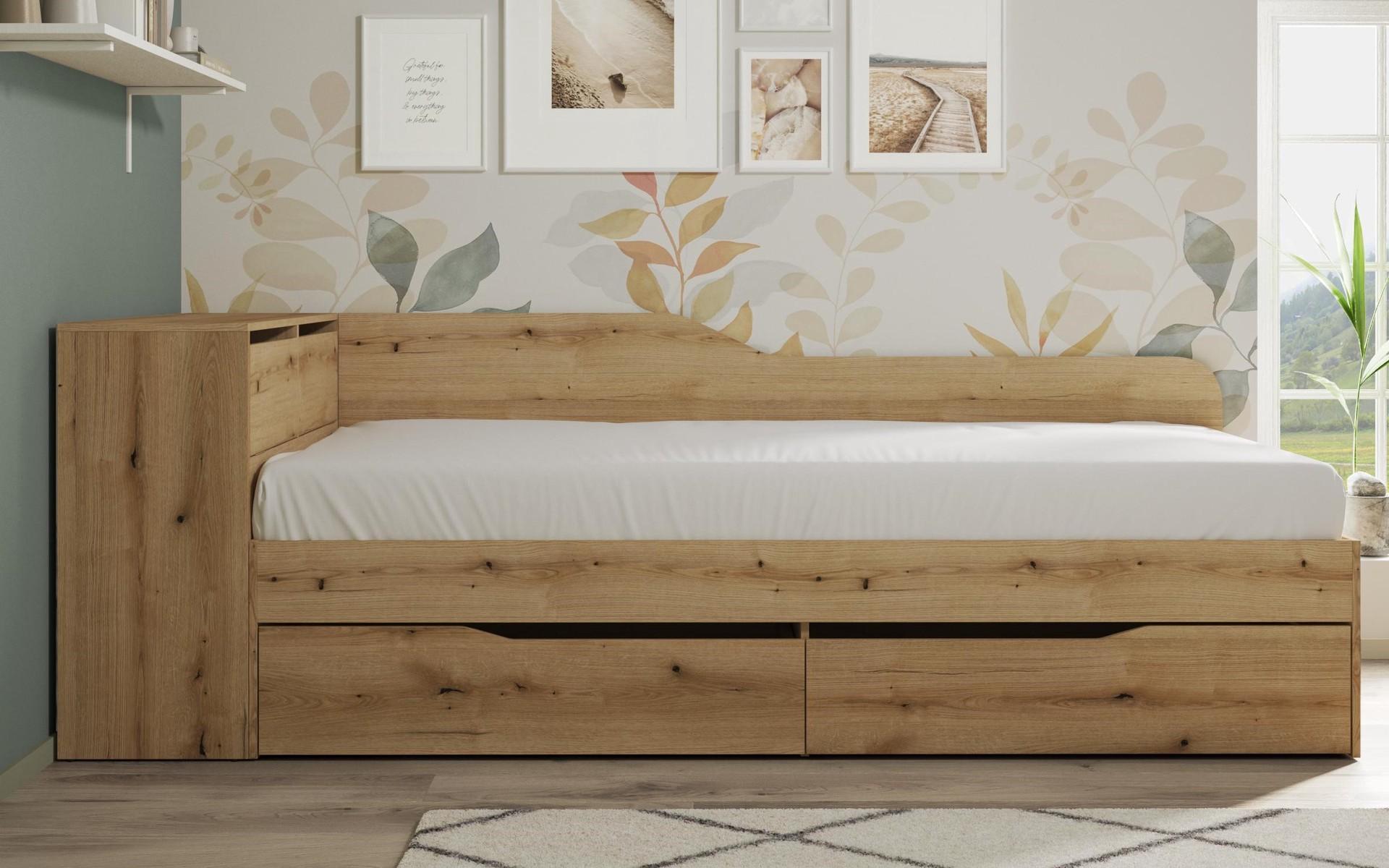 Pat 90/200 + lada + sertare Ester II, stejar evoc  4