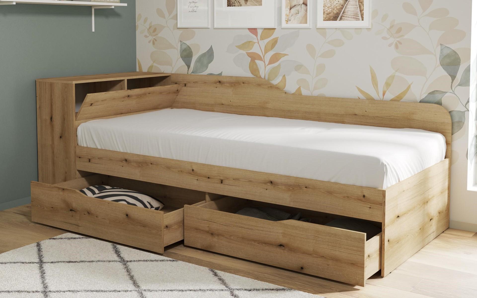 Pat 90/200 + lada + sertare Ester II, stejar evoc  3