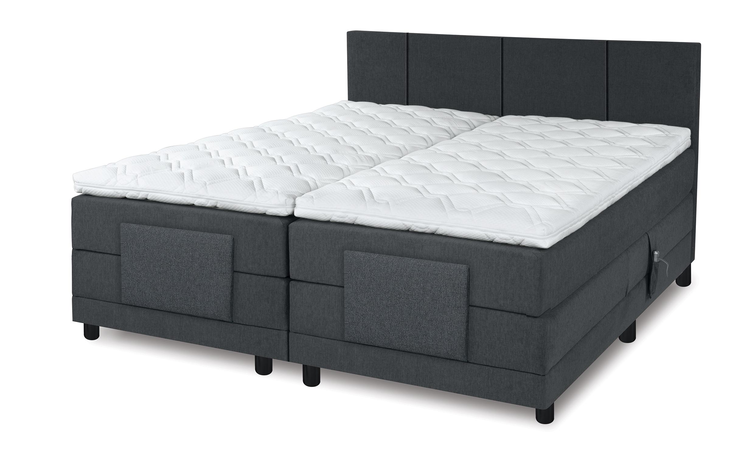Pat dublu Boxspring 160/200 Alesia, gri inchis  1