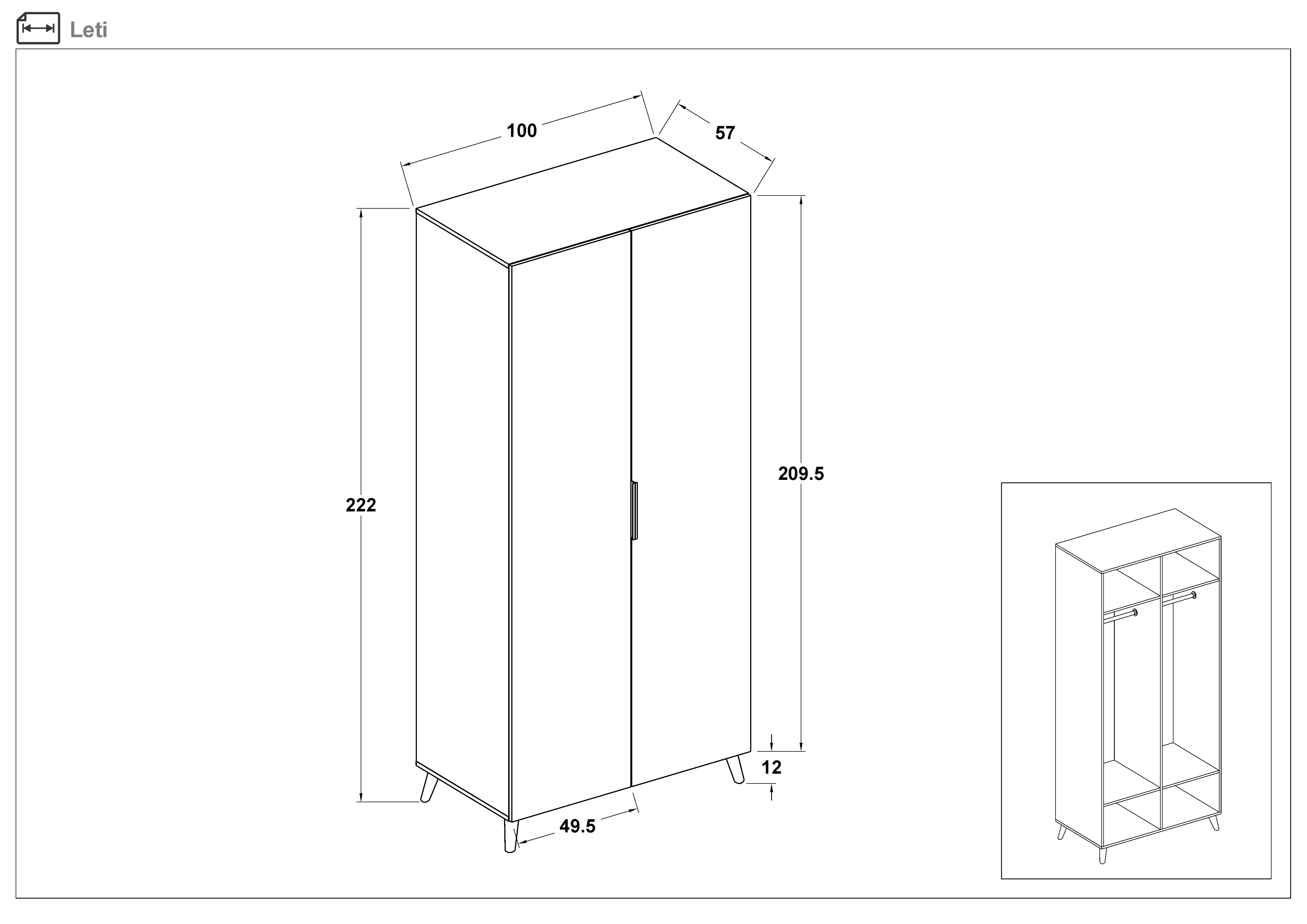Dulap Leti, stejar apalache + cuart  2