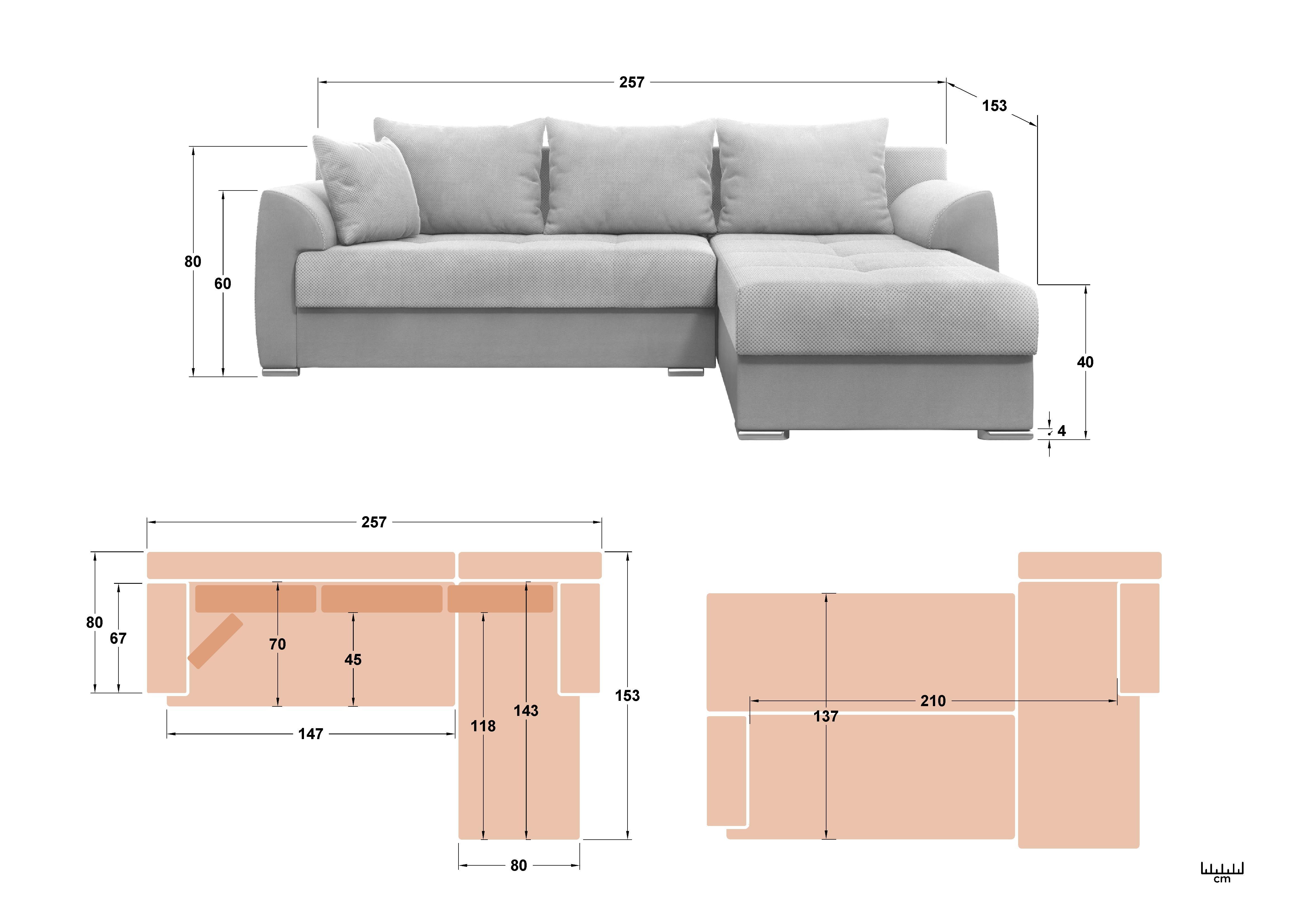 Coltar extensibil Lumis, bej + gri-bej  2