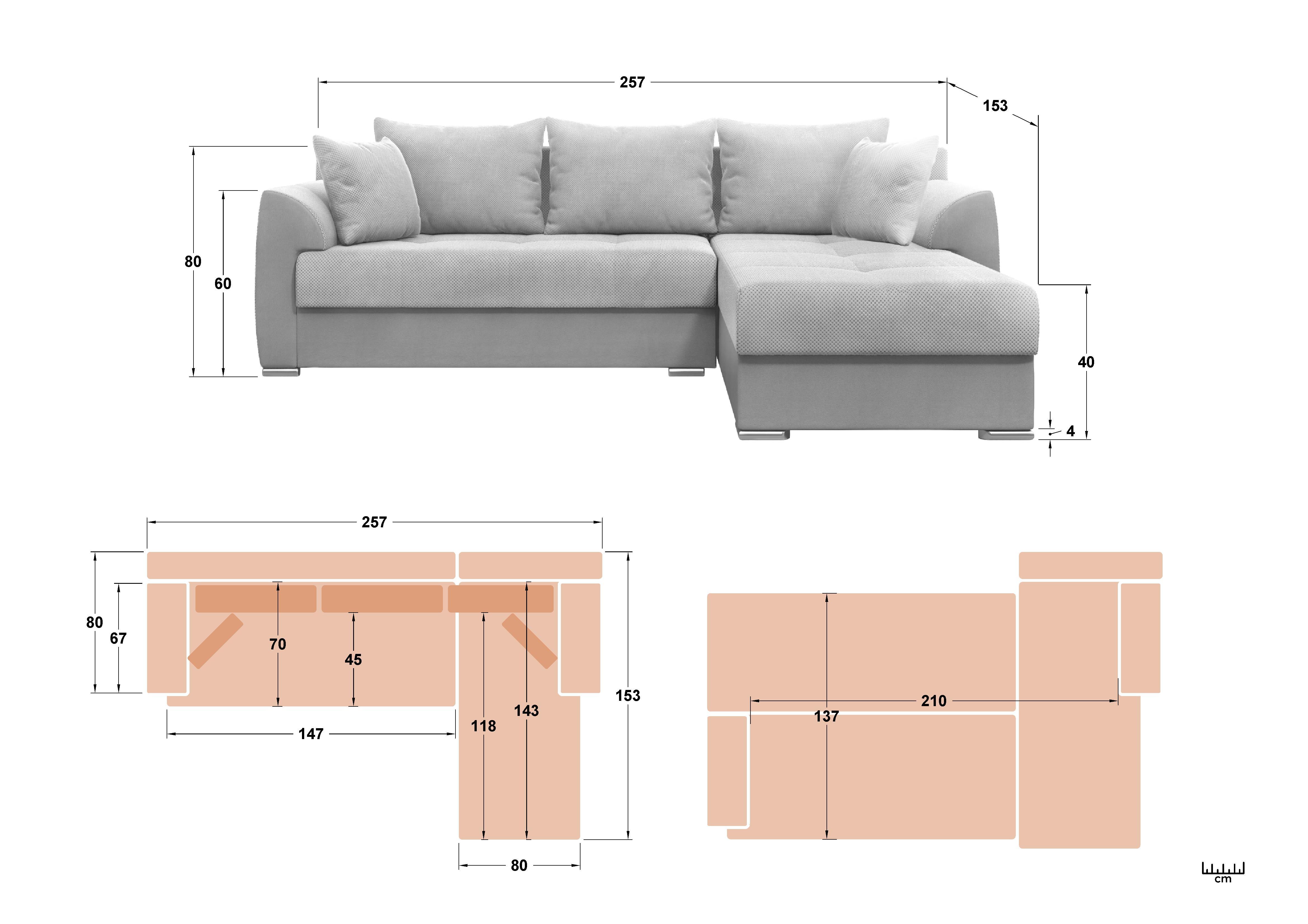 Coltar extensibil Lumis, bej + gri-bej  2