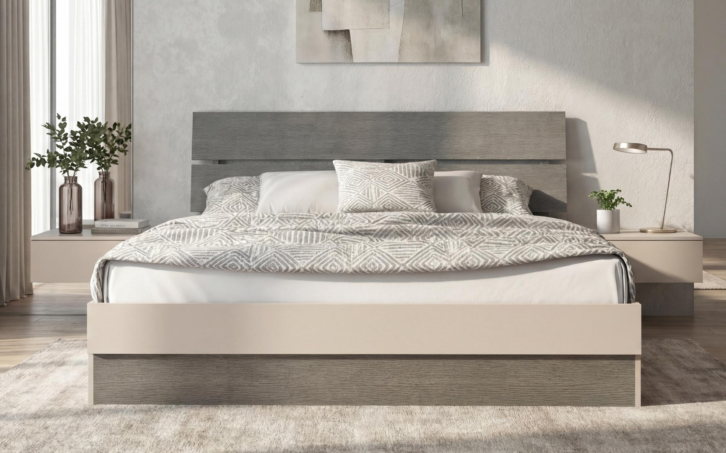 Pat dublu 160/200 Medeea, casmir + stejar antracit  3