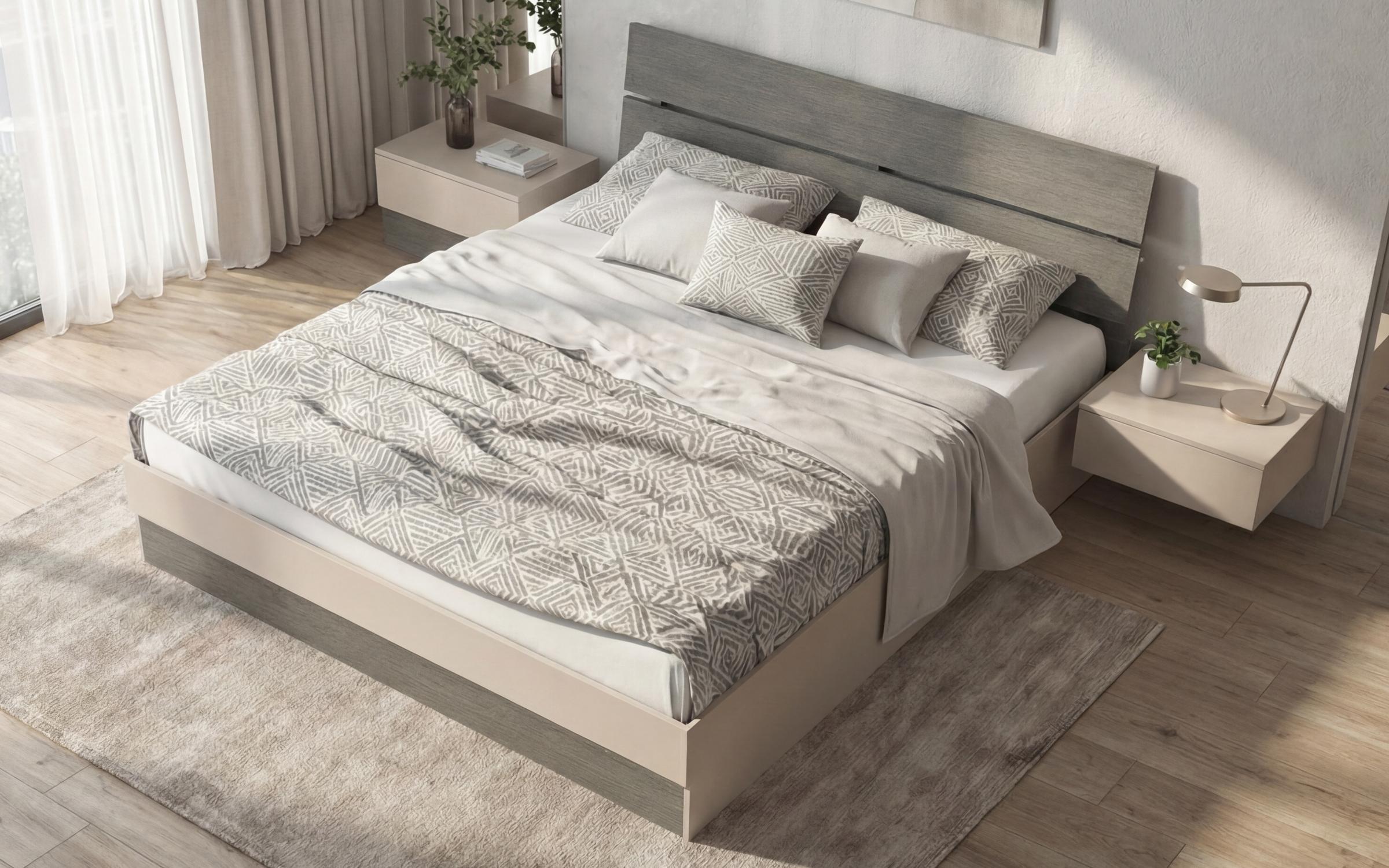 Pat dublu 160/200 Katerina +  saltea, casmir + stejar antracit  4