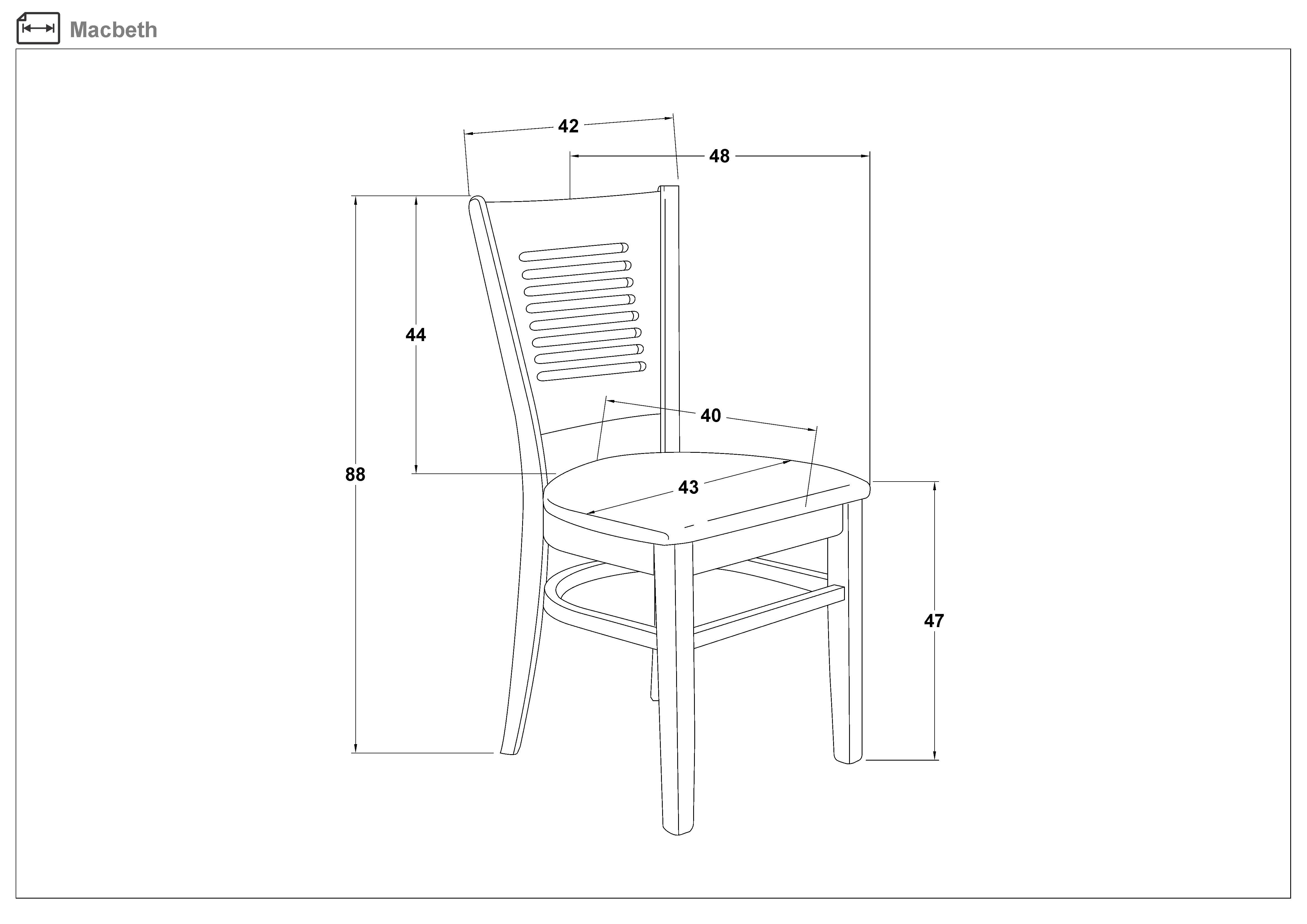 Scaun de masa Macbeth, wenge cu sezut bej  2