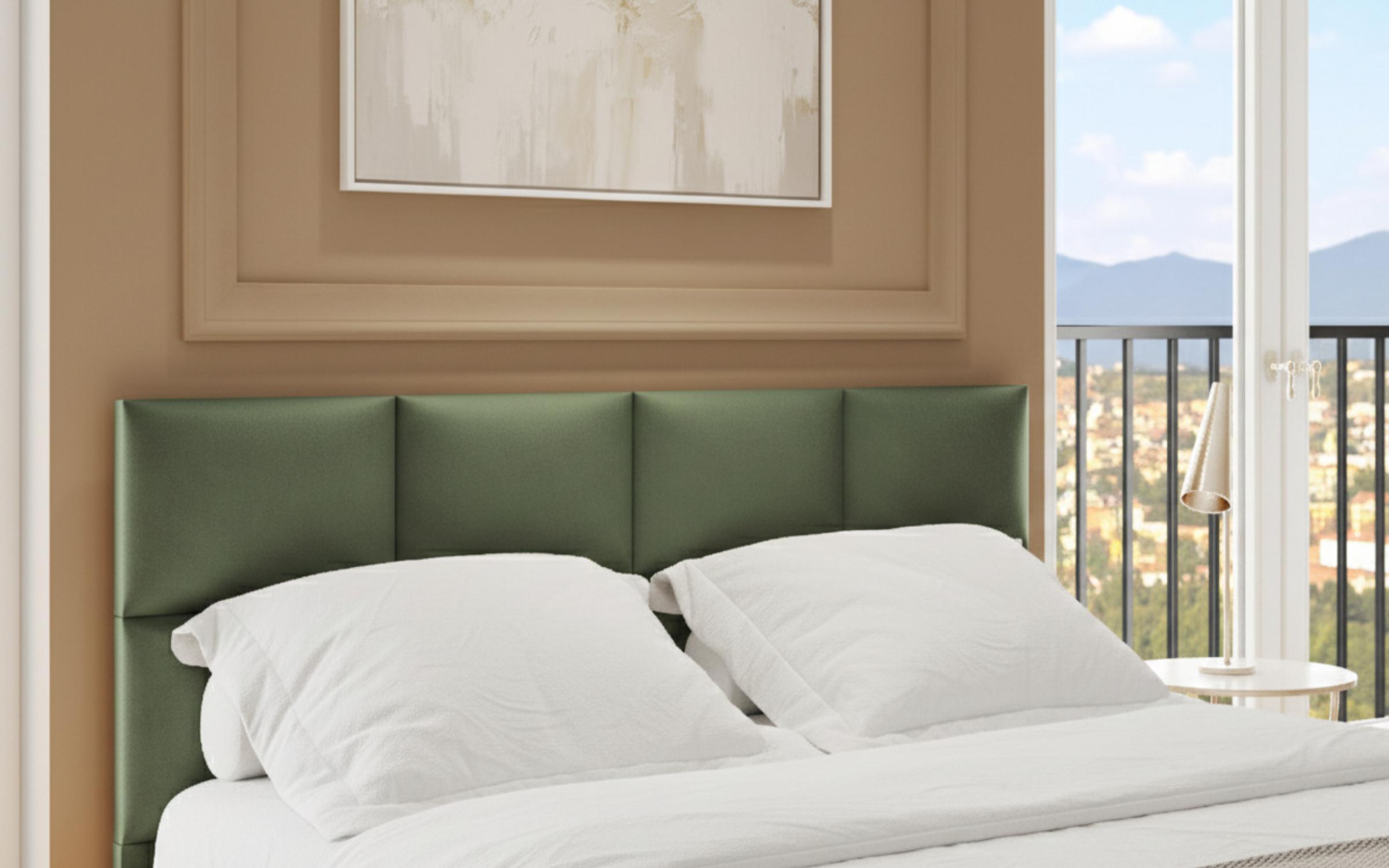 Set Pat dublu Magdalena +  somiera  Basic + mecanism de ridicare, stejar evoc + verde  6