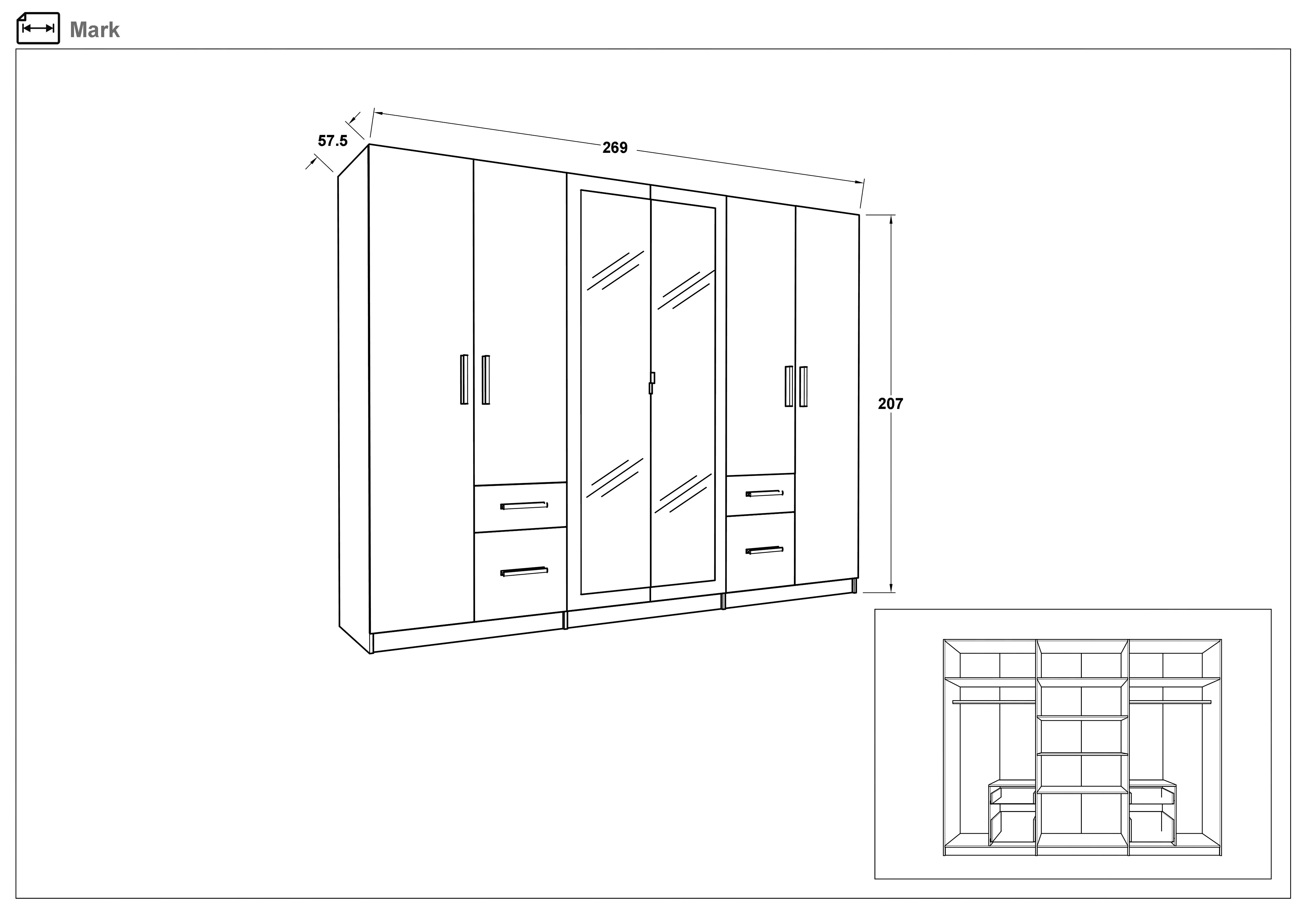 Dulap Mark, alb mat  2