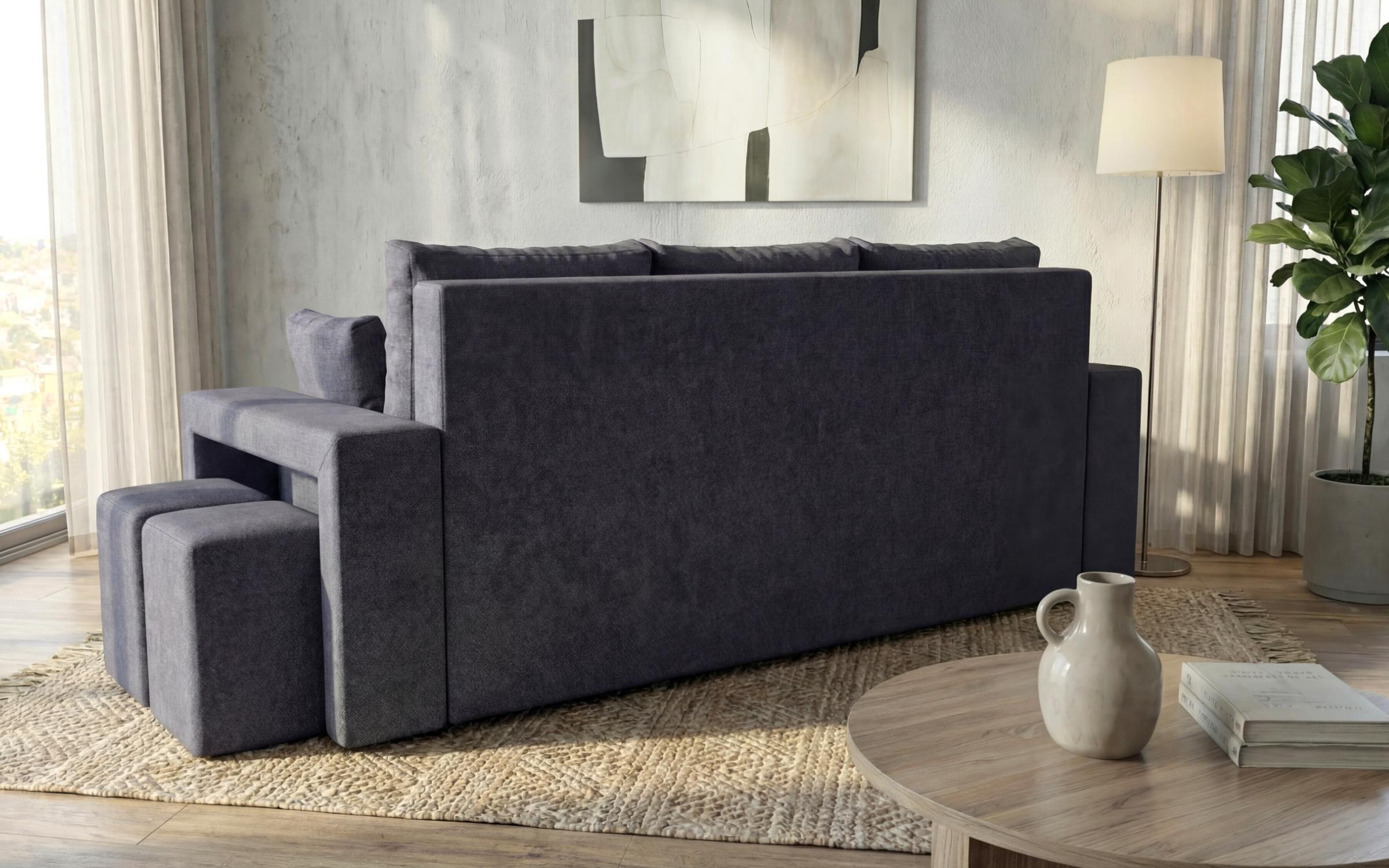 Canapea + taburet Maron, gri  5