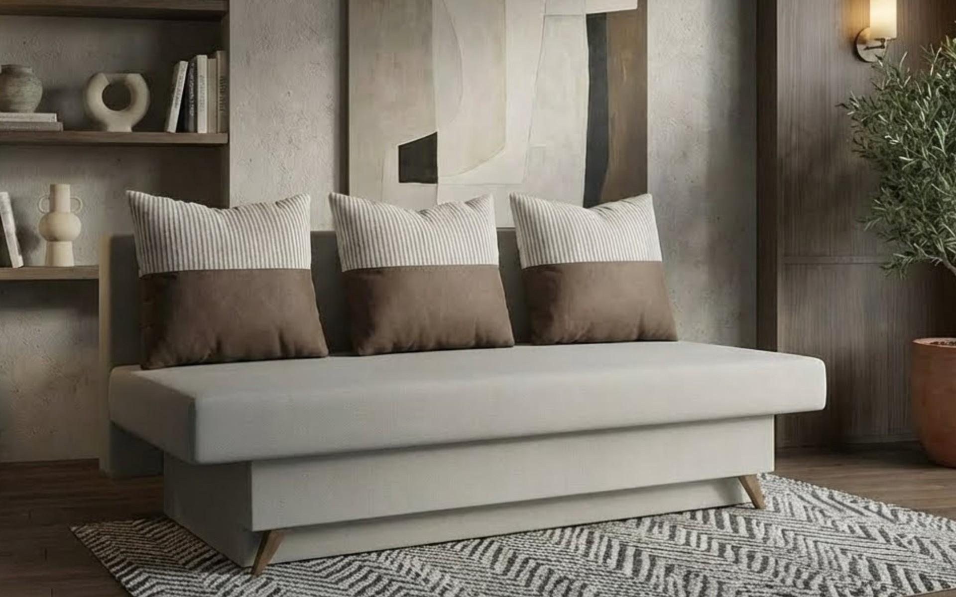 Canapea extensibila Marty, bej deschis + maro  3