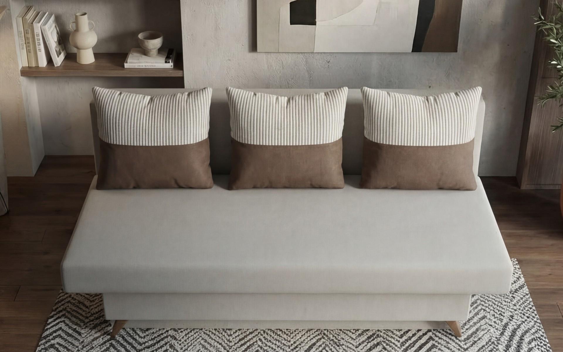 Canapea extensibila Marty, bej deschis + maro  4