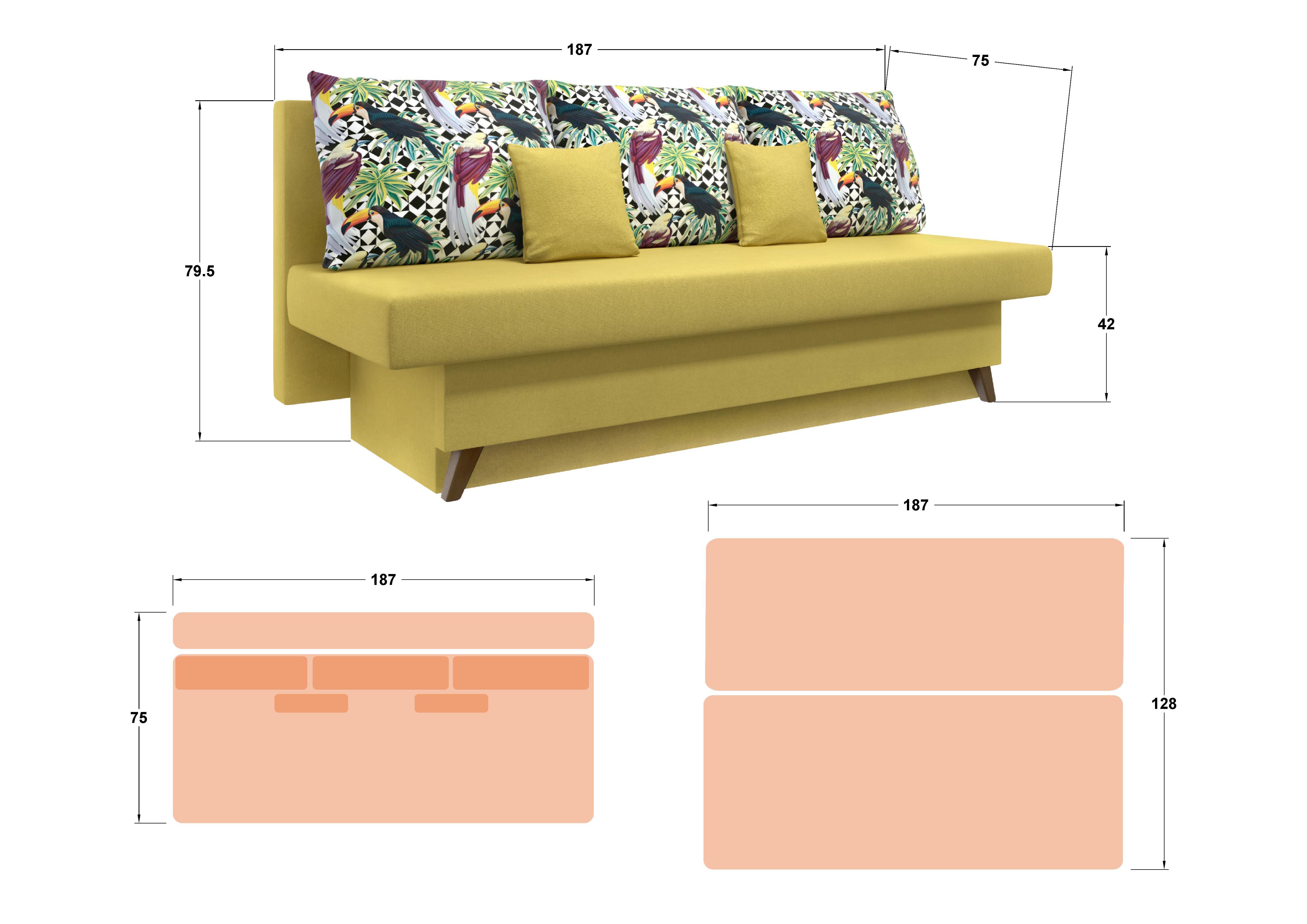 Canapea extensibila Marty, negru  2