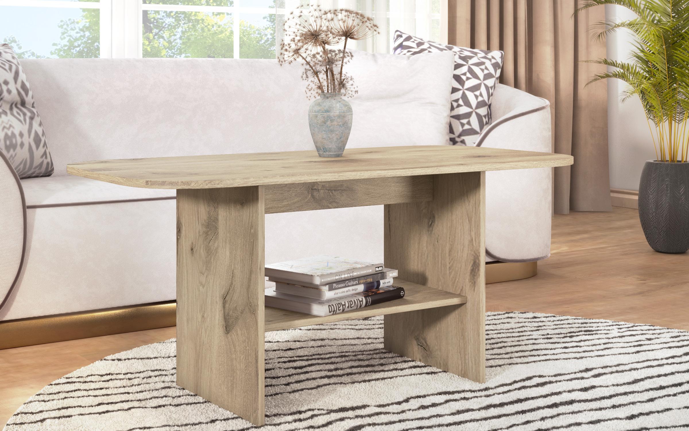 Masuta de cafea Elipsa, stejar scandinav deschis  1