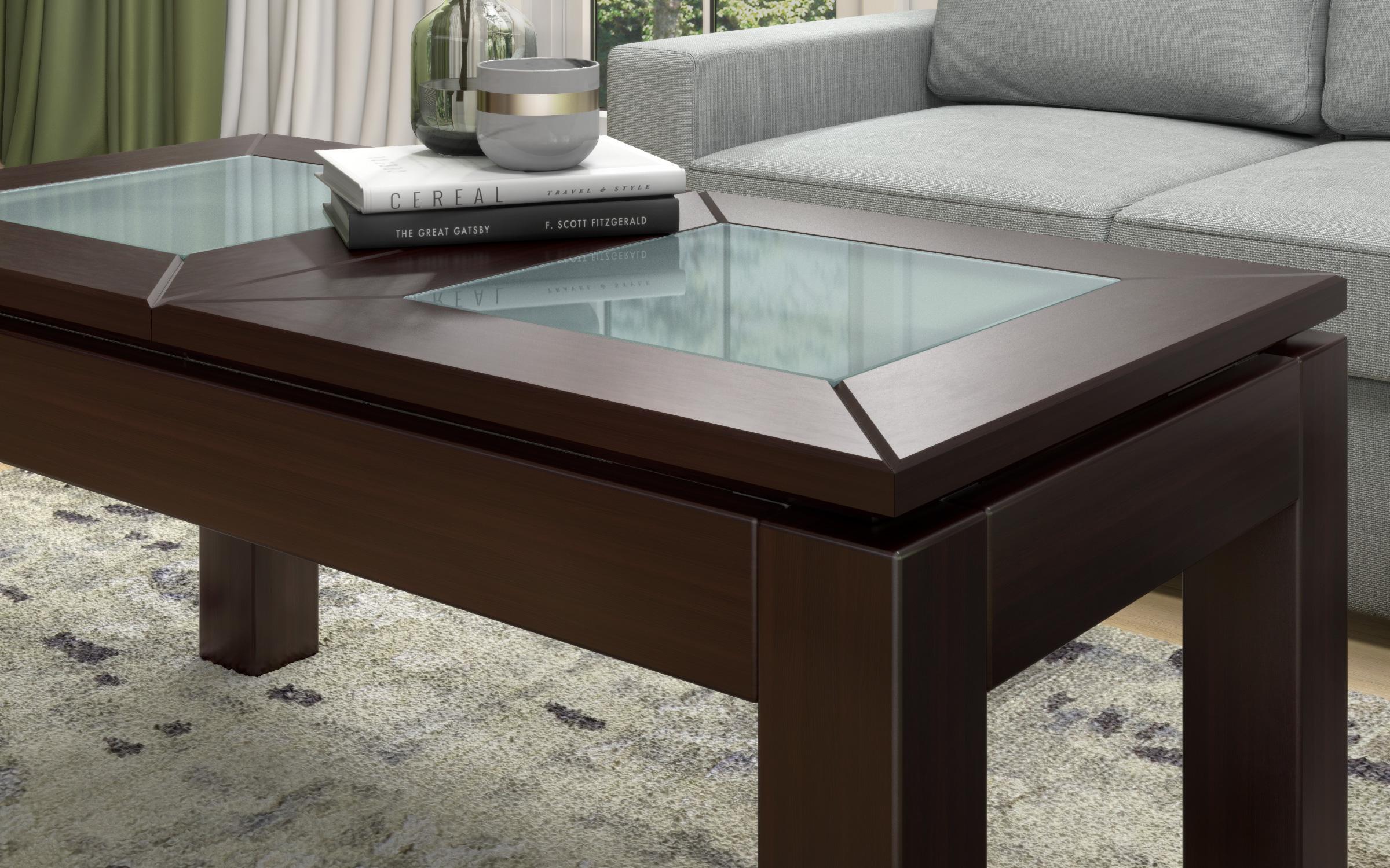 Masuta de cafea Linda, extensibila cu mecanism de ridicare, wenge  5