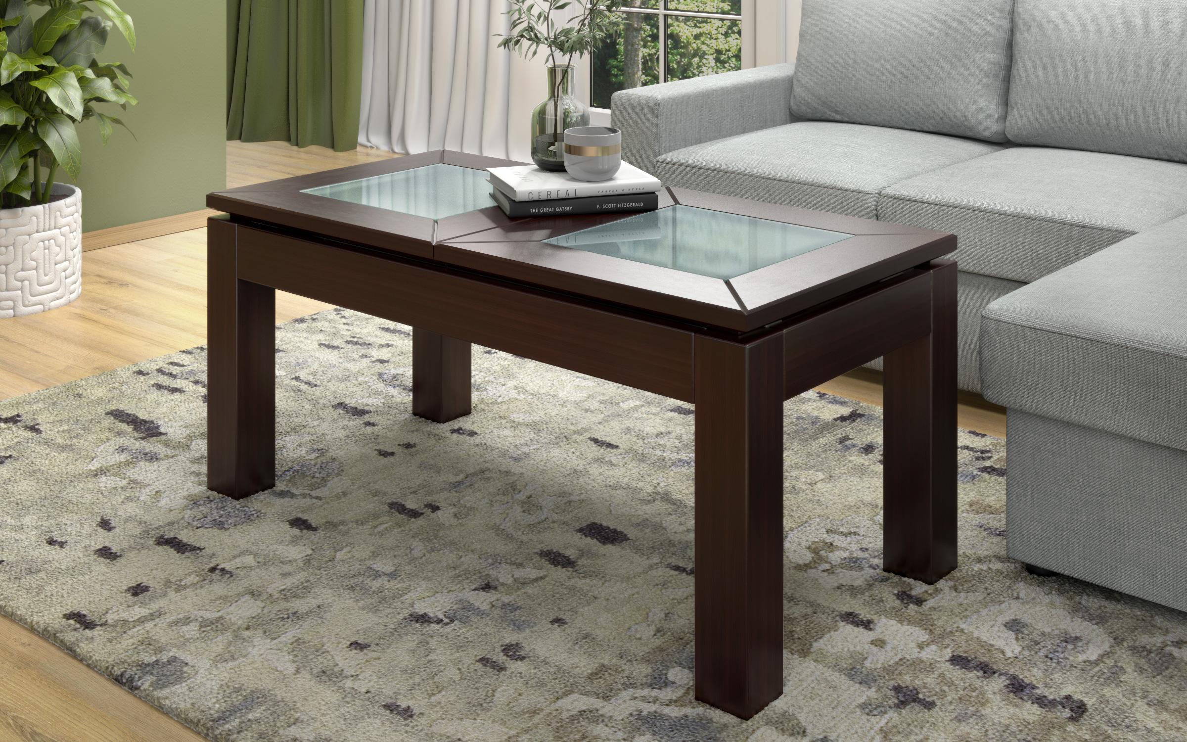 Masuta de cafea Linda, extensibila cu mecanism de ridicare, wenge  2